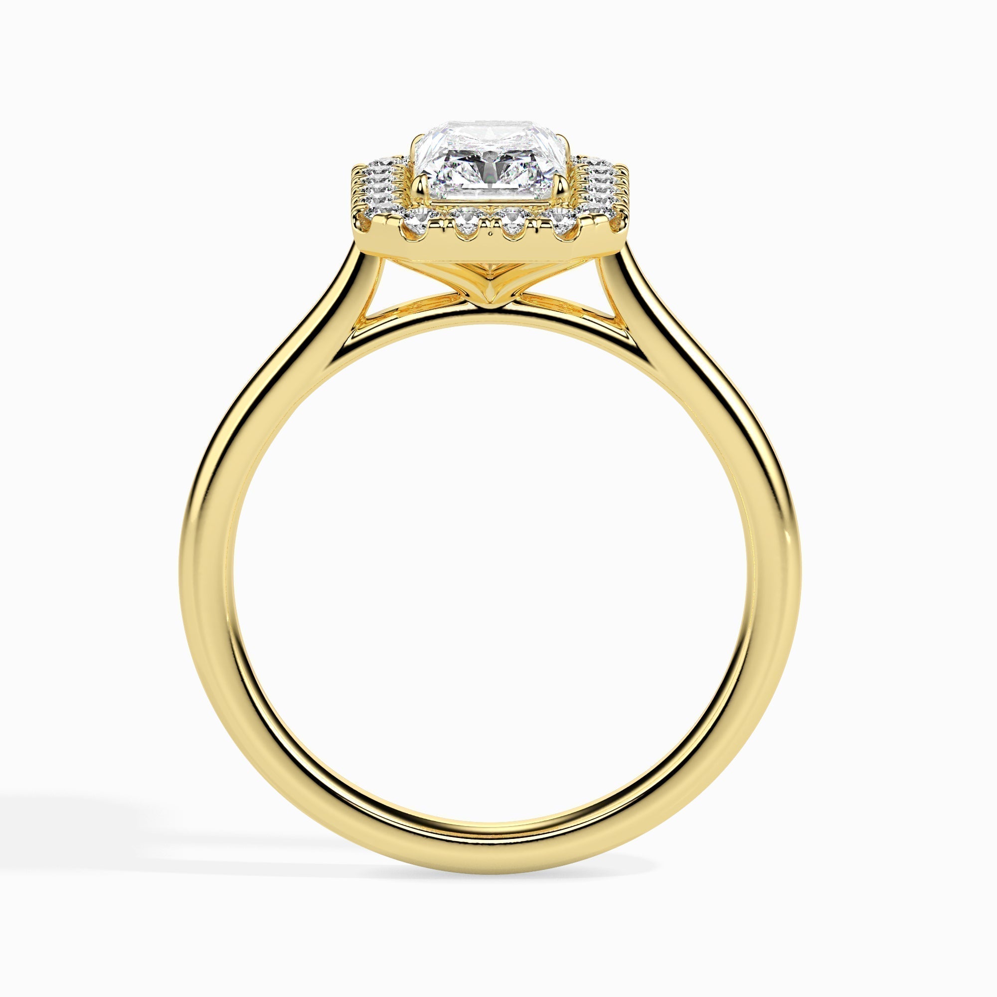 1 CT Radiant Halo CVD F/VS Diamond Engagement Ring 7