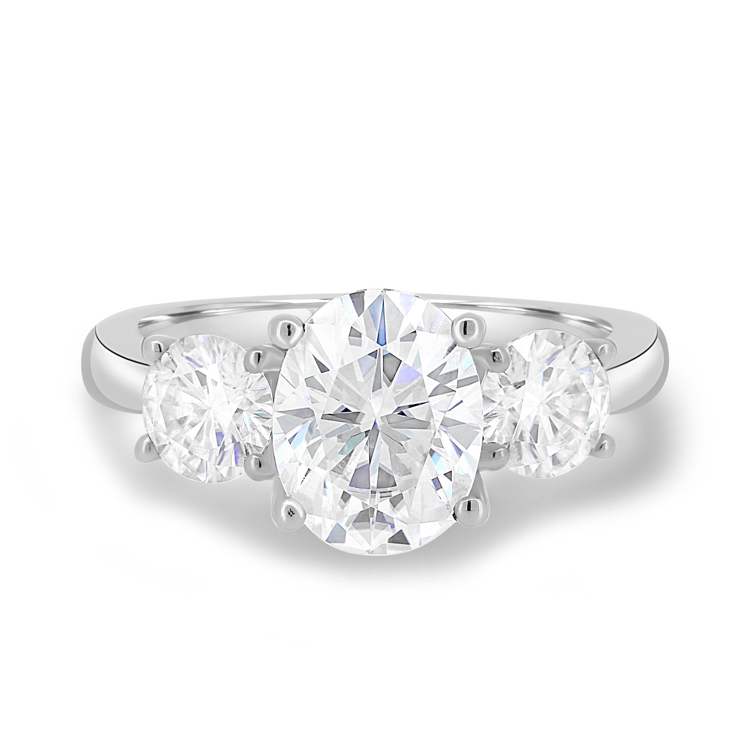 1.68 CT Oval Three Stone CVD F/VS2 Diamond Engagement Ring 1