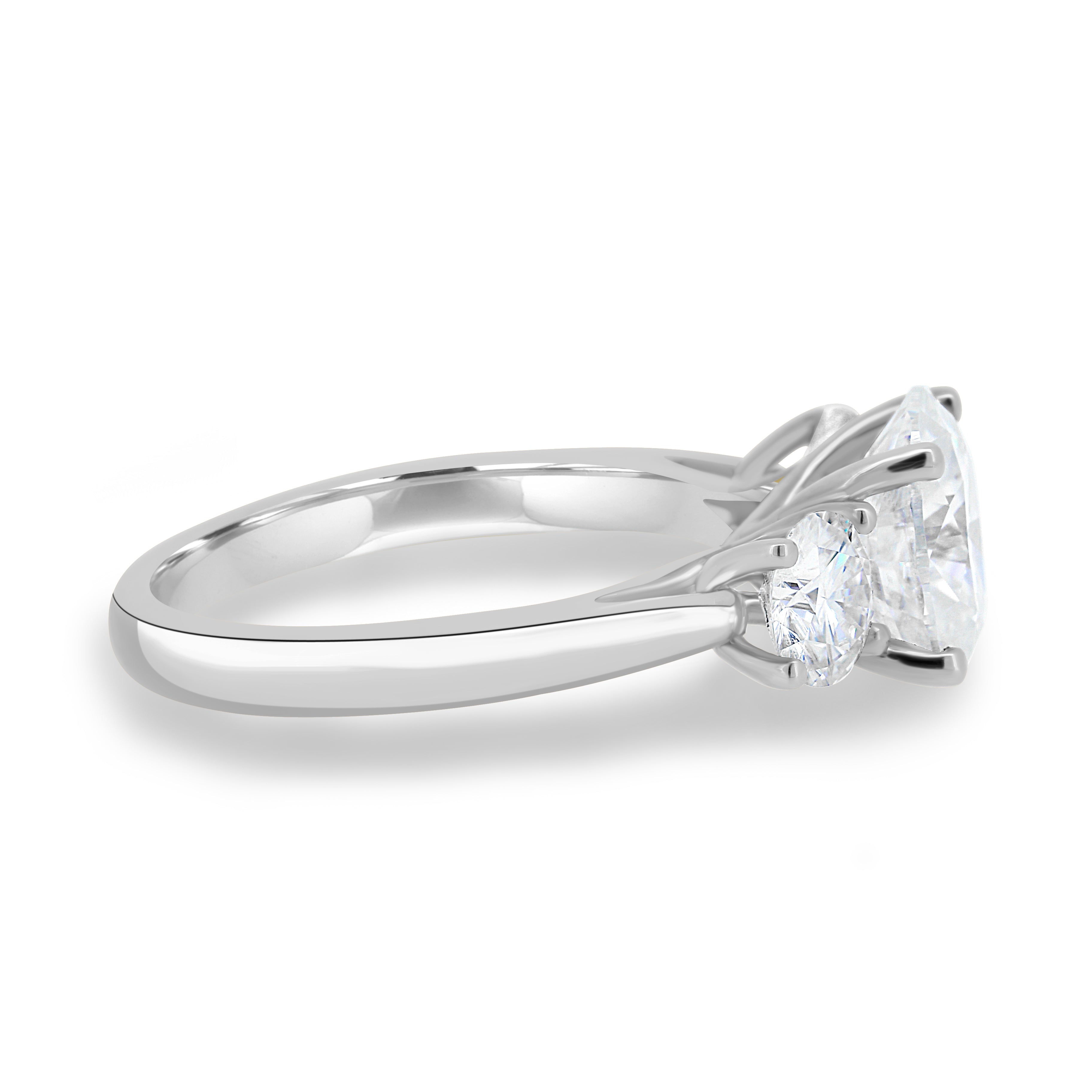 1.68 CT Oval Three Stone CVD F/VS2 Diamond Engagement Ring 4