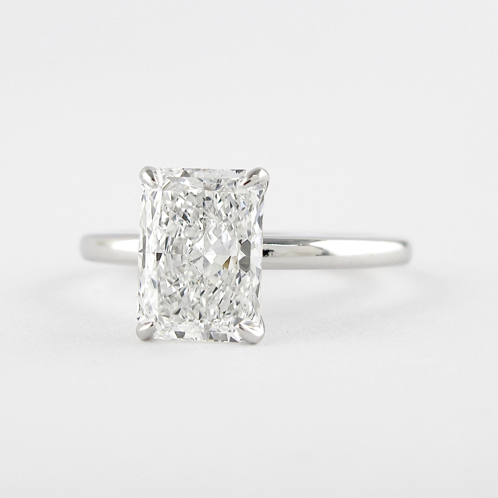 1.8 CT Radiant Cut Solitaire Style Moissanite Engagement Ring 5