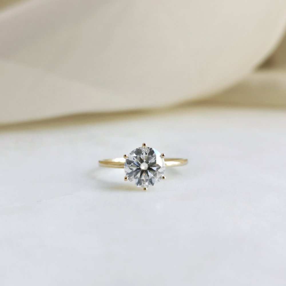 1.50 CT Round Shaped Moissanite Solitaire Engagement Ring 1