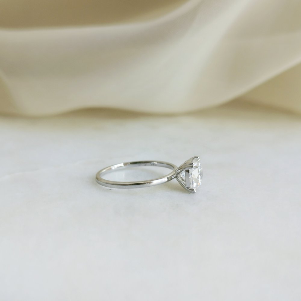 1.50 CT Cushion Shaped Moissanite Solitaire Engagement Ring 12