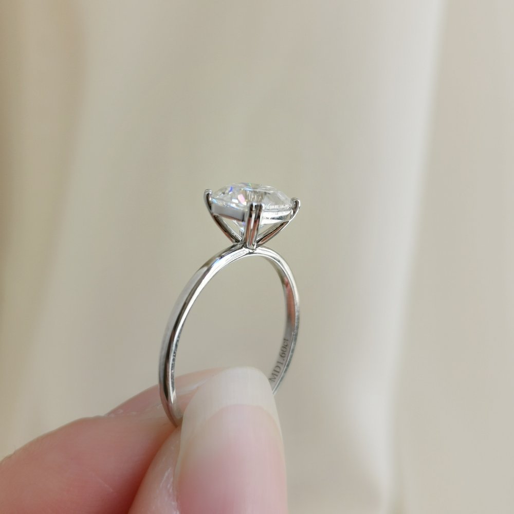 1.50 CT Cushion Shaped Moissanite Solitaire Engagement Ring 15