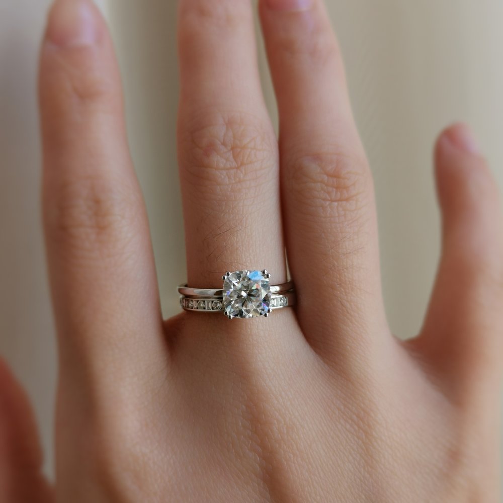 1.50 CT Cushion Shaped Moissanite Solitaire Engagement Ring 22