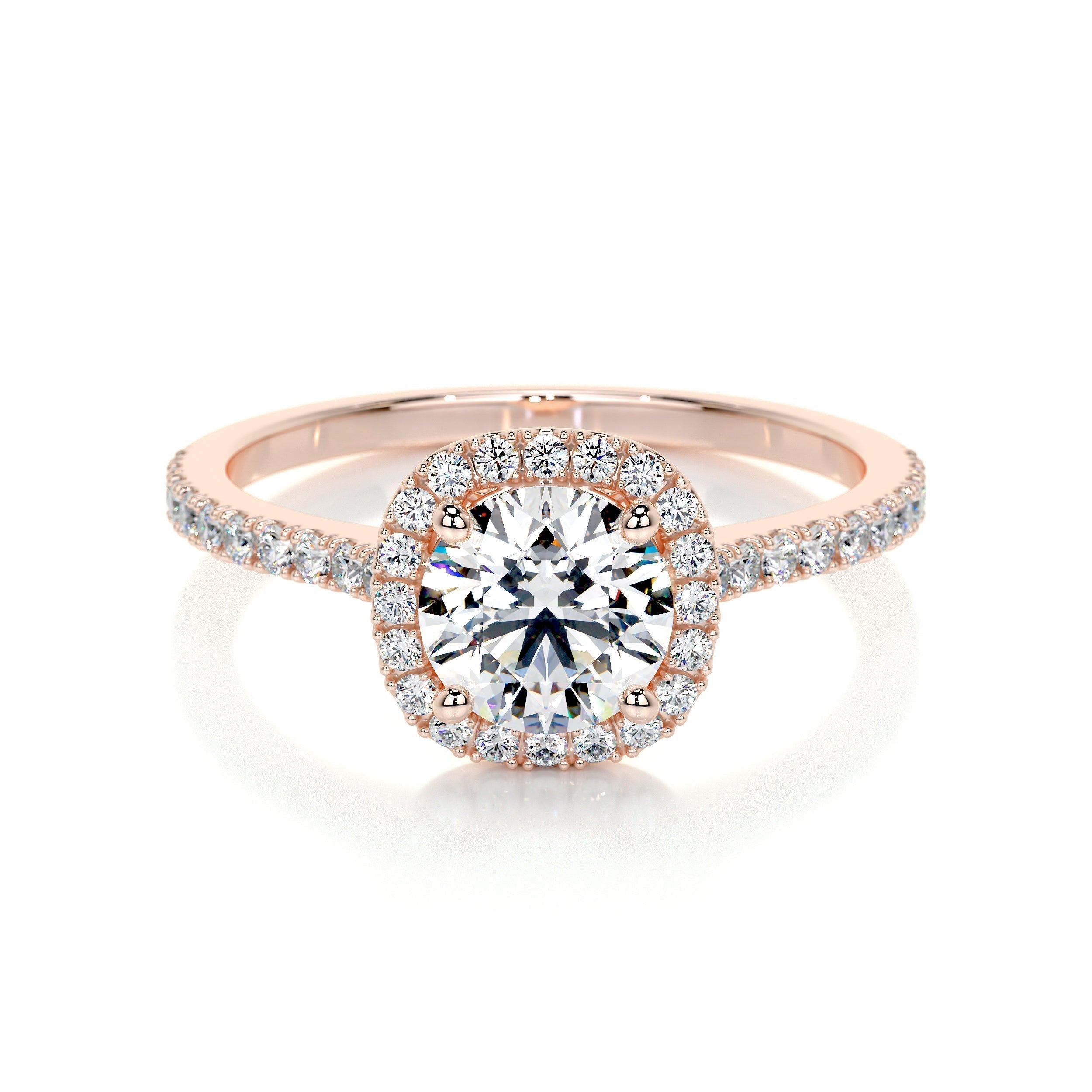 1.0 CT Round Halo CVD E/VS2 Diamond Engagement Ring 9