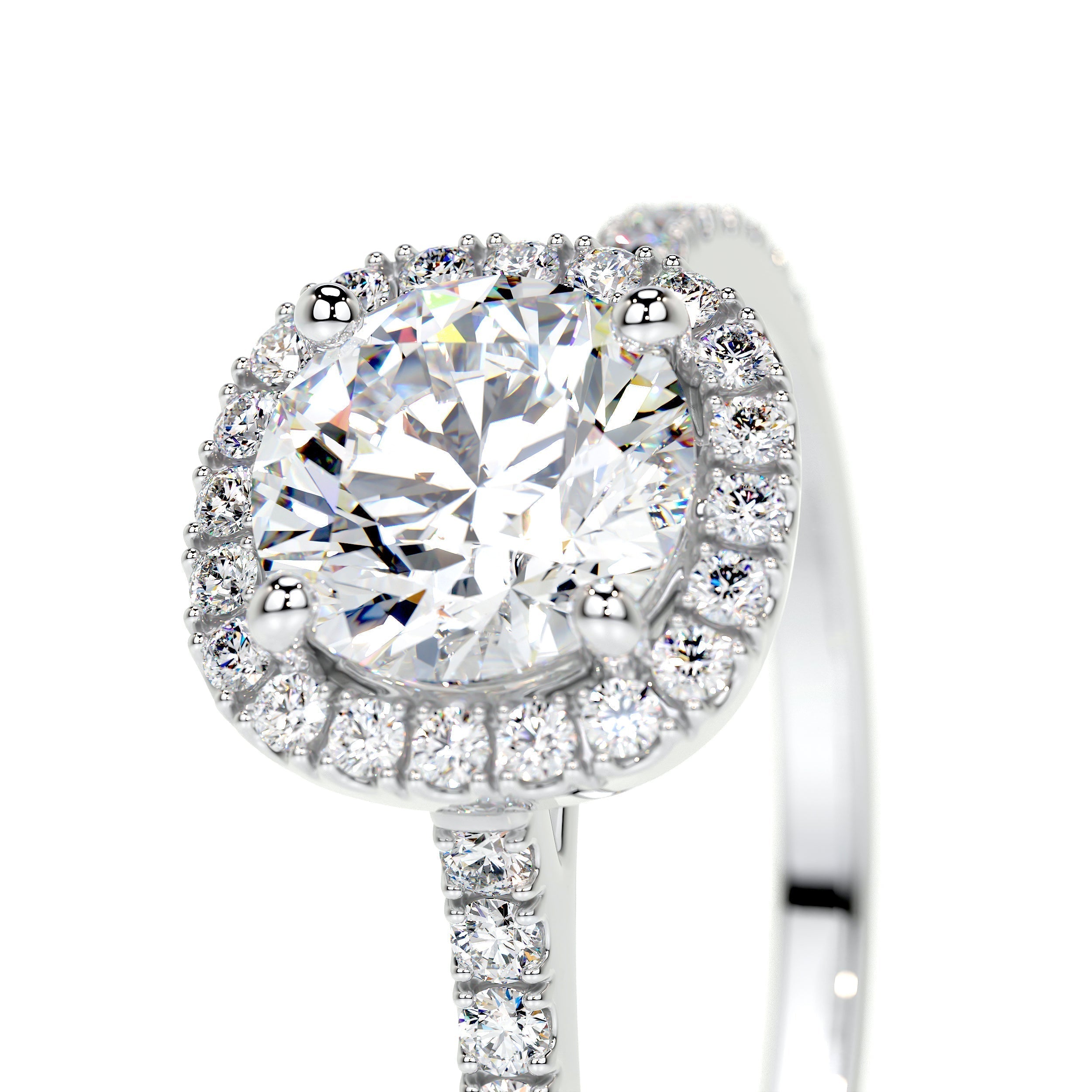 1.0 CT Round Halo CVD E/VS2 Diamond Engagement Ring 3