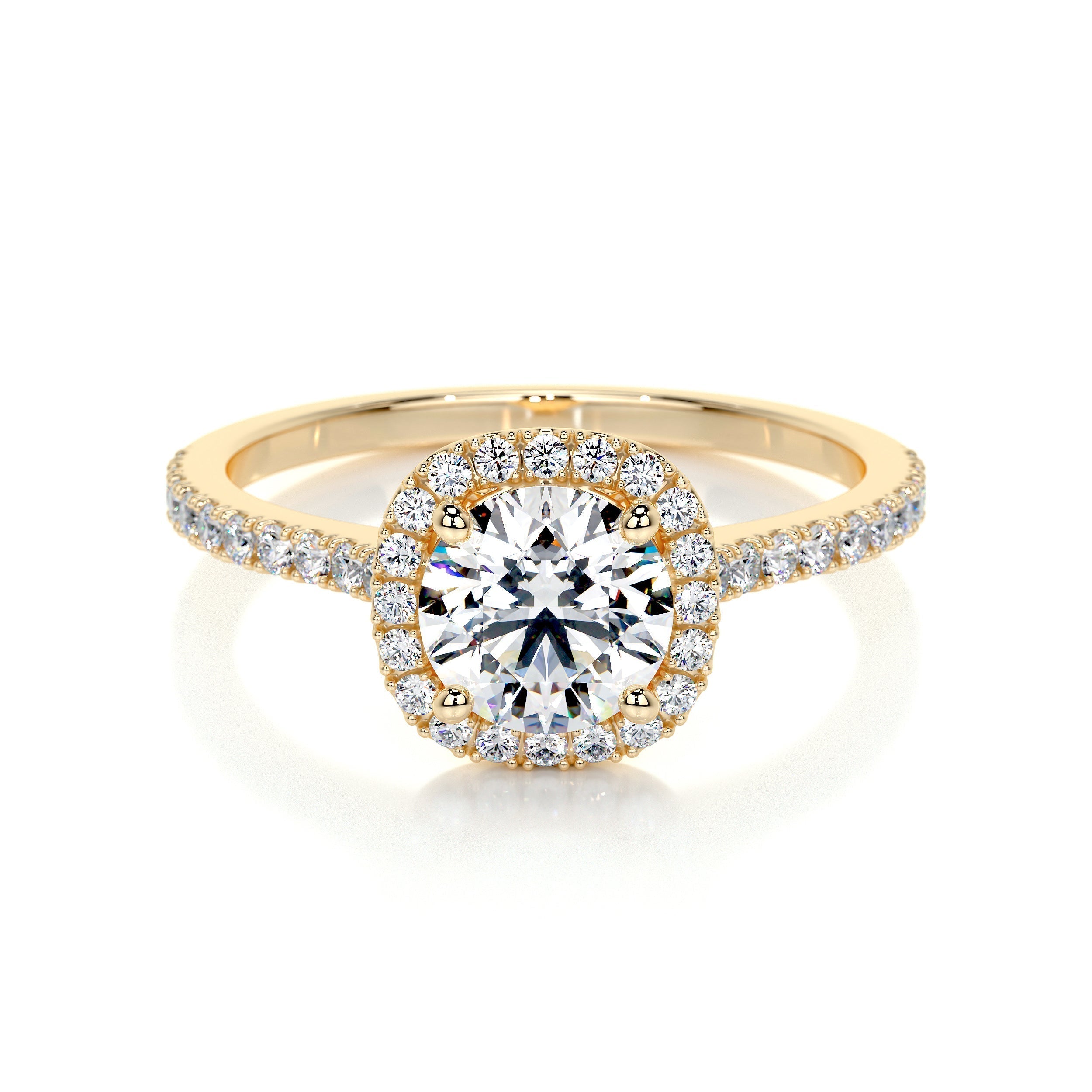 1.0 CT Round Halo CVD E/VS2 Diamond Engagement Ring 14