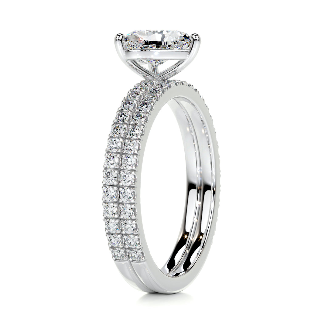 1.0 CT Heart Solitaire CVD F/VS Diamond Bridal Ring Set 6