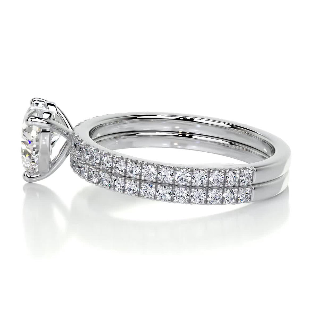 1.0 CT Heart Solitaire CVD F/VS Diamond Bridal Ring Set 5