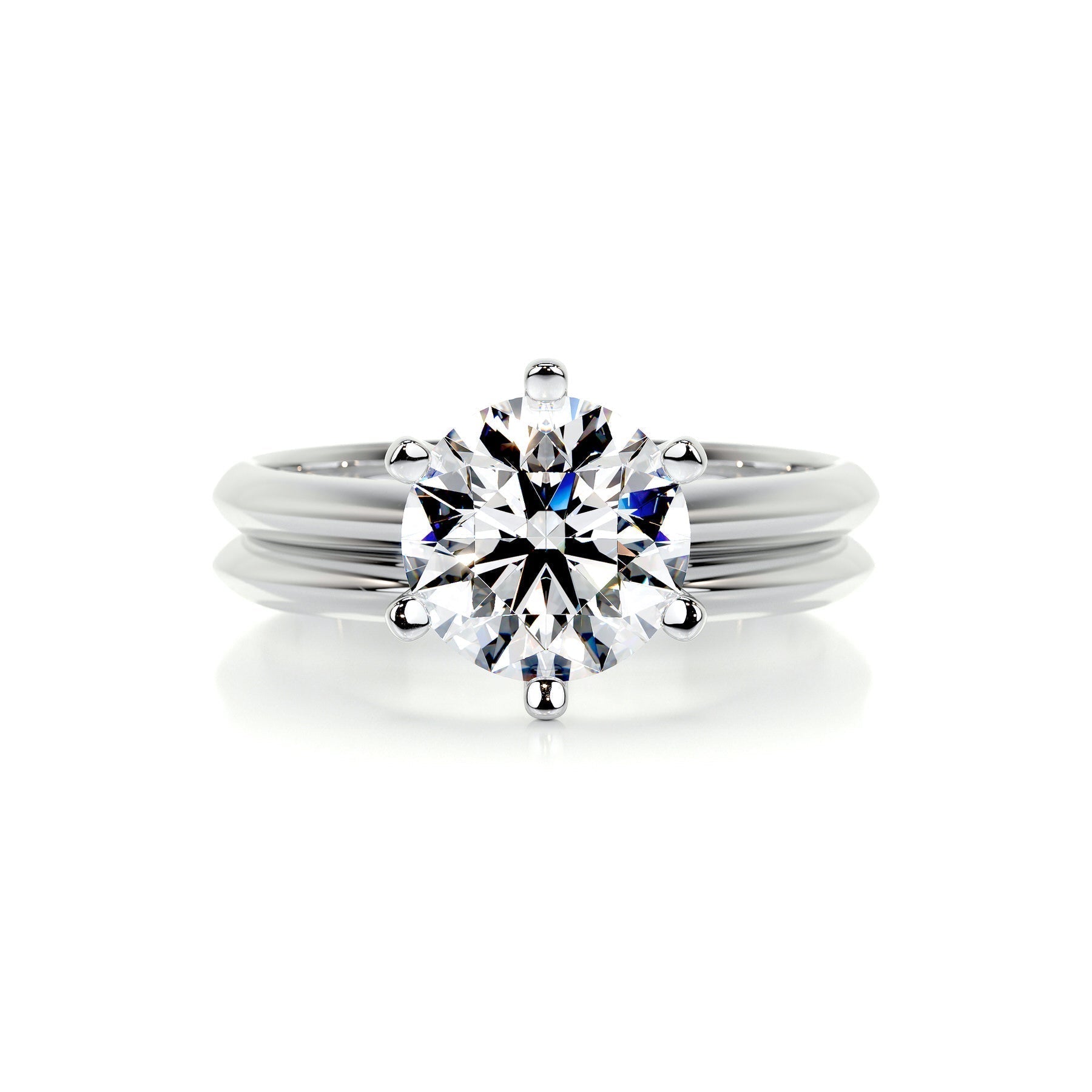 1.0 CT Round Solitaire CVD F/VS Diamond Bridal Ring Set 1