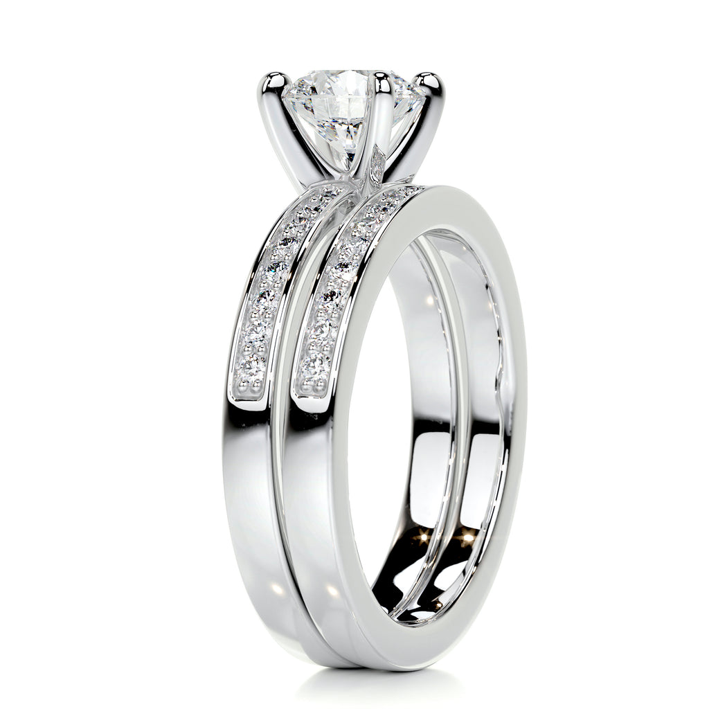 1.0 CT Round Solitaire CVD F/VS Diamond Bridal Ring Set 7