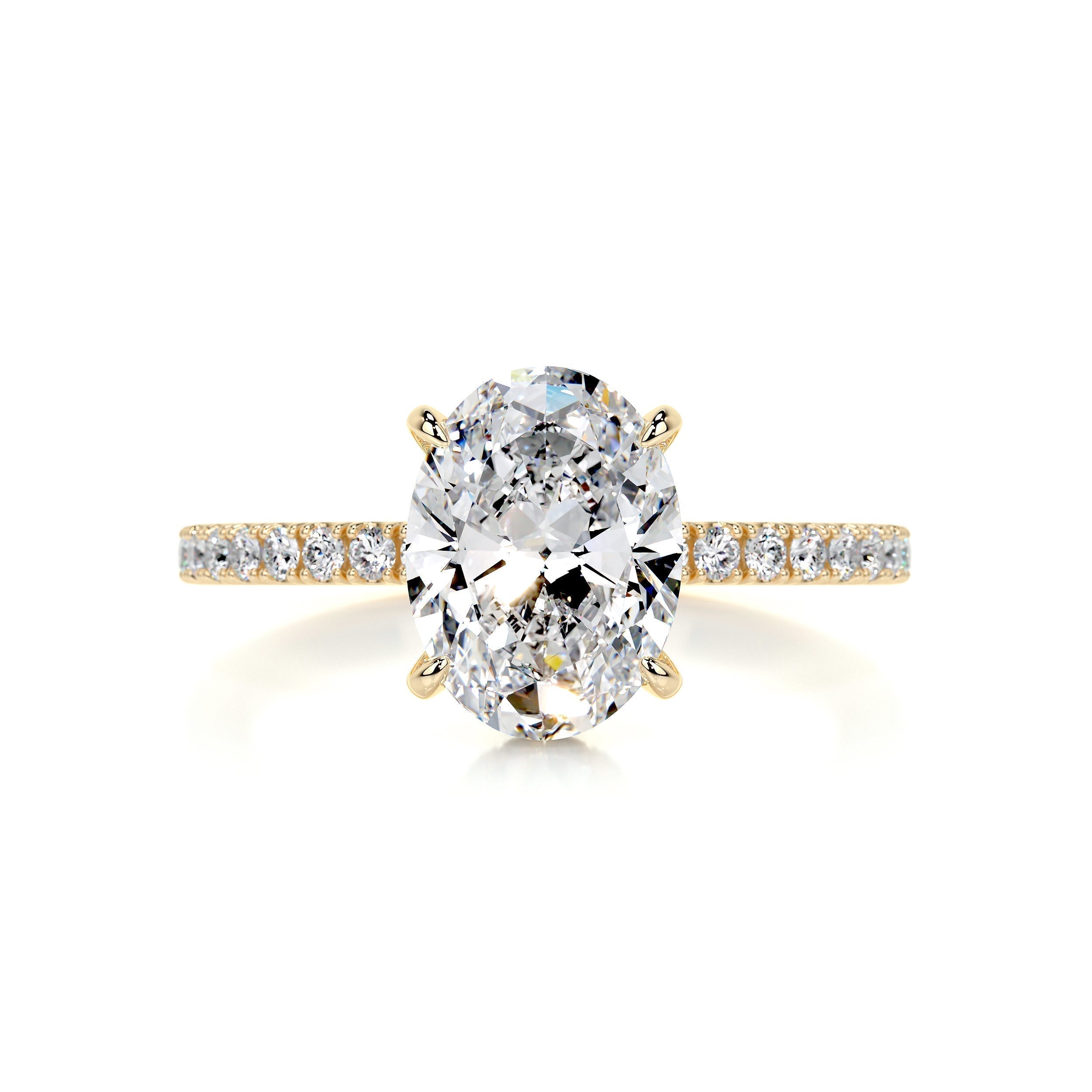 1.5 CT Oval Hidden Halo CVD D/VS2 Diamond Engagement Ring 7