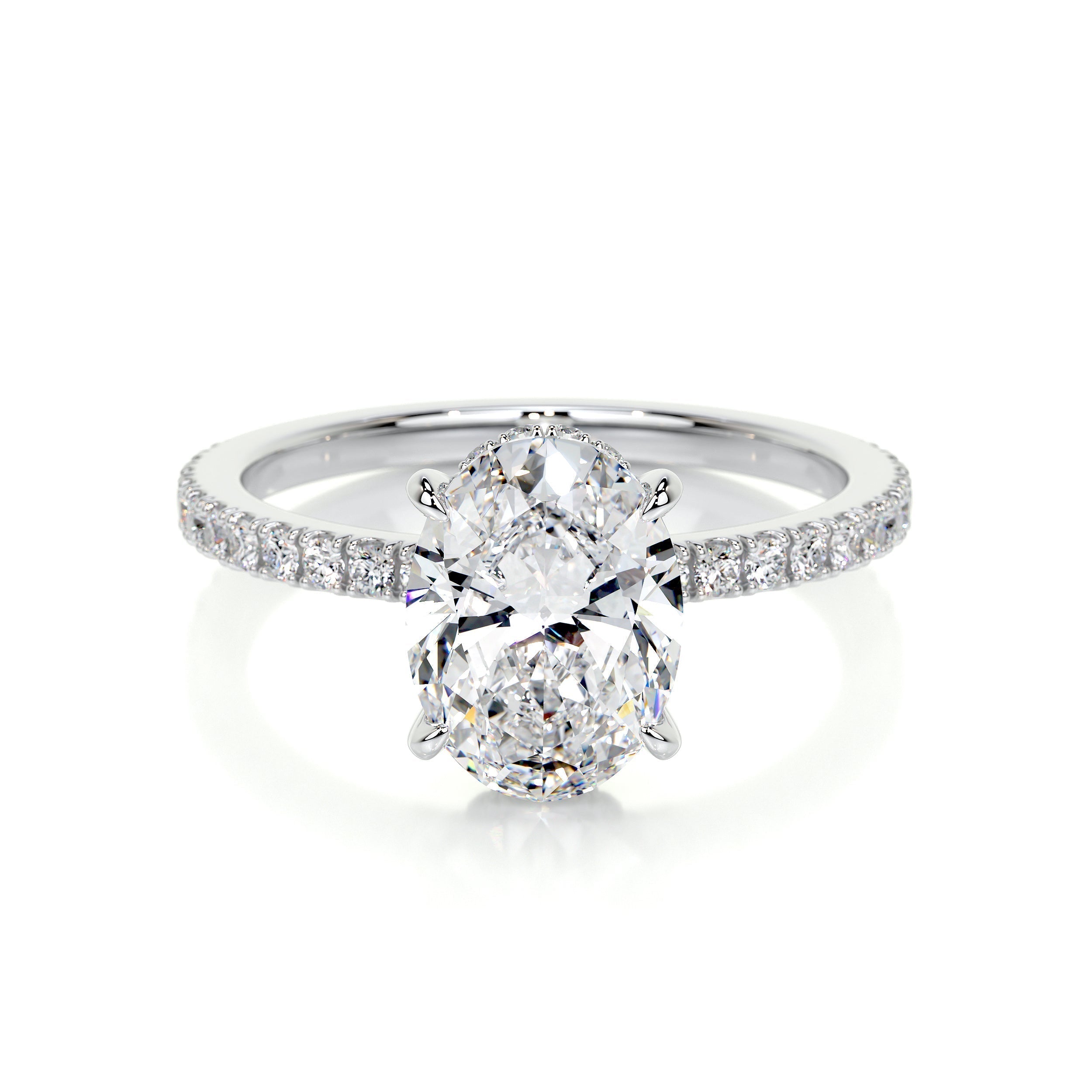 1.50 CT Oval Hidden Halo CVD D/VS2 Diamond Engagement Ring 1