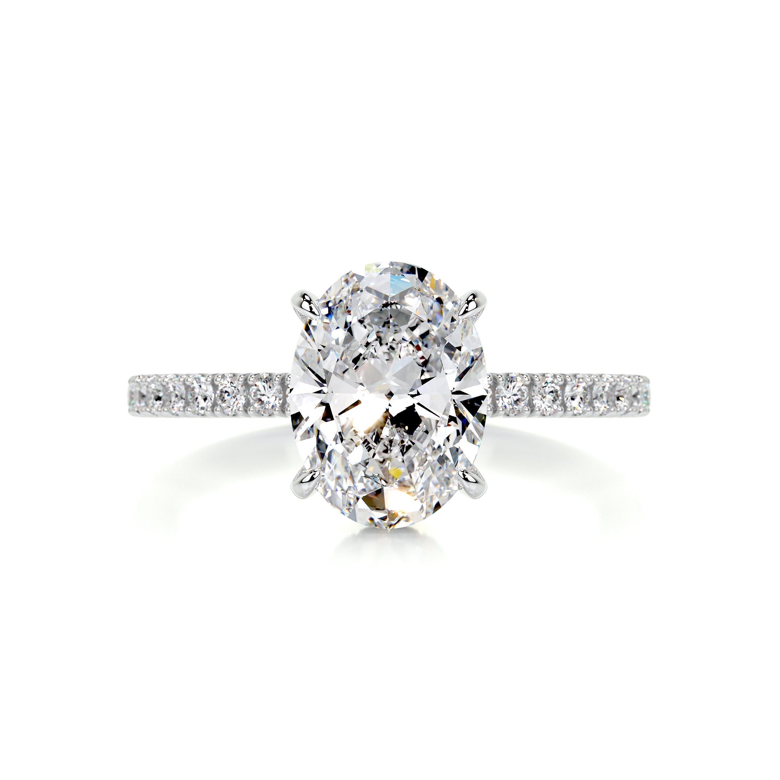 1.5 CT Oval Hidden Halo CVD D/VS2 Diamond Engagement Ring 1