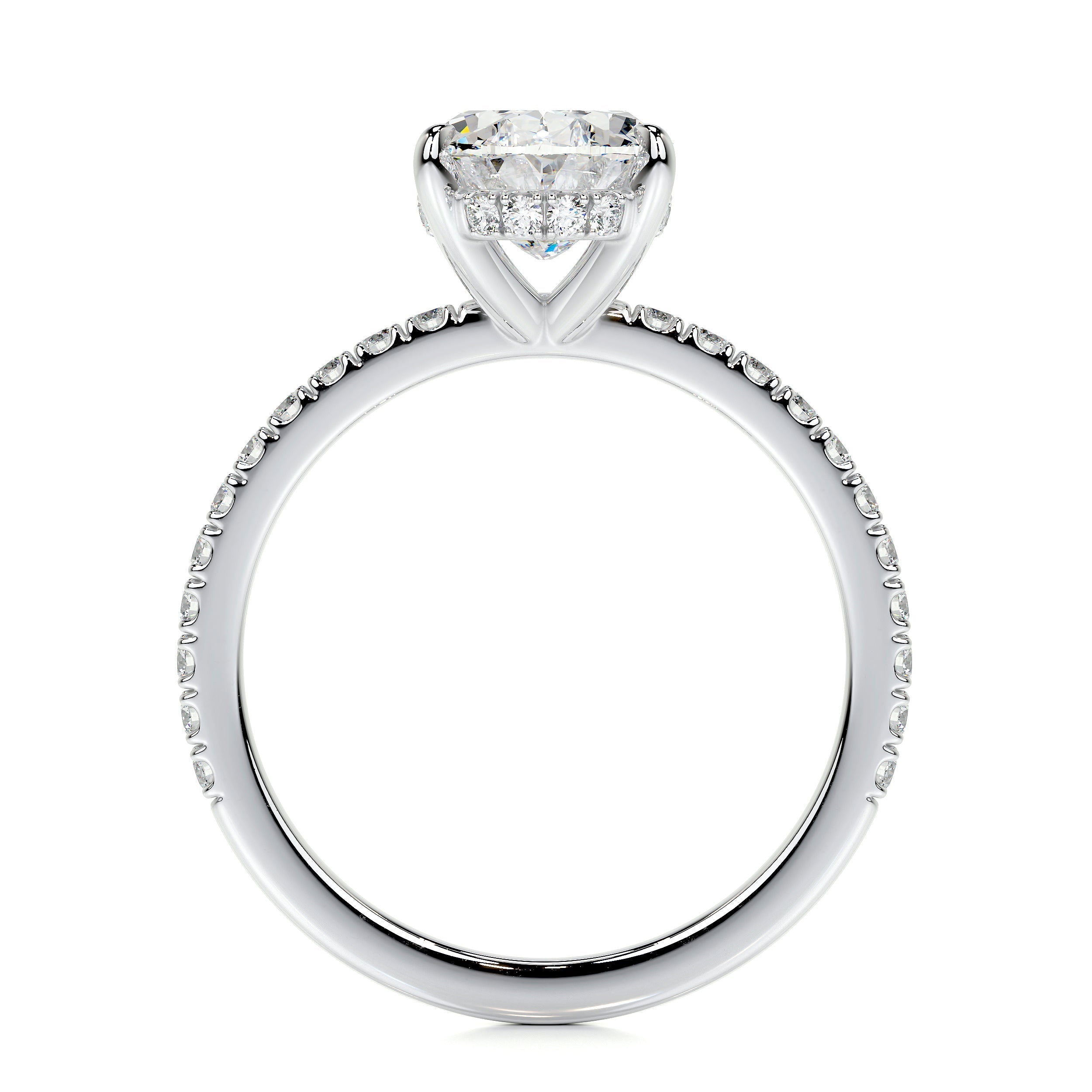 1.50 CT Oval Hidden Halo CVD D/VS2 Diamond Engagement Ring 5