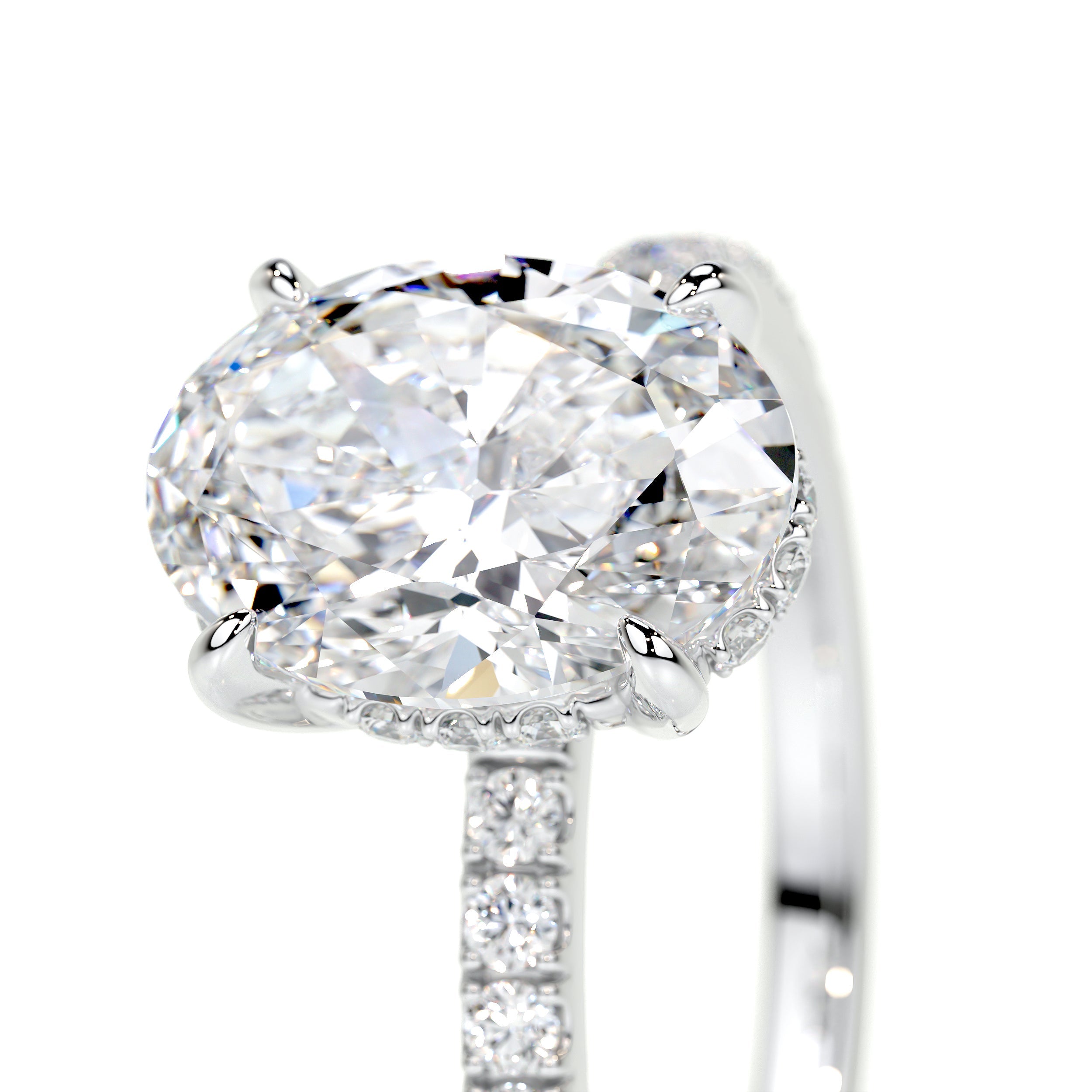 1.50 CT Oval Hidden Halo CVD D/VS2 Diamond Engagement Ring 3