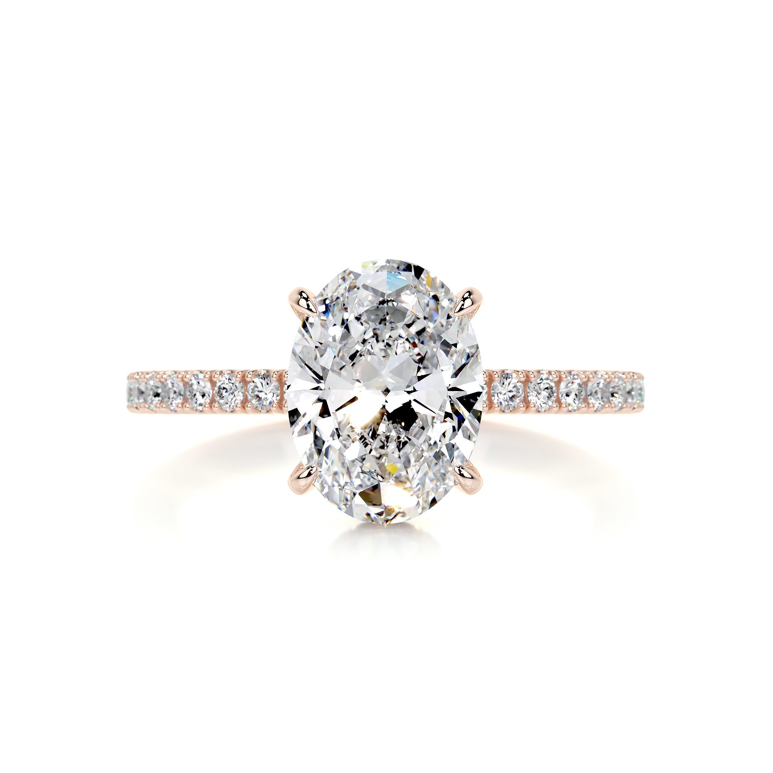 1.5 CT Oval Hidden Halo CVD D/VS2 Diamond Engagement Ring 12