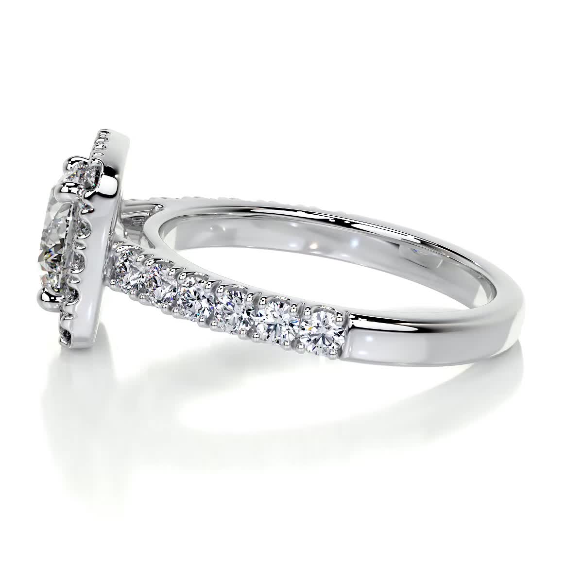 1.50 CT Round Halo CVD D/VS1 Diamond Engagement Ring 6