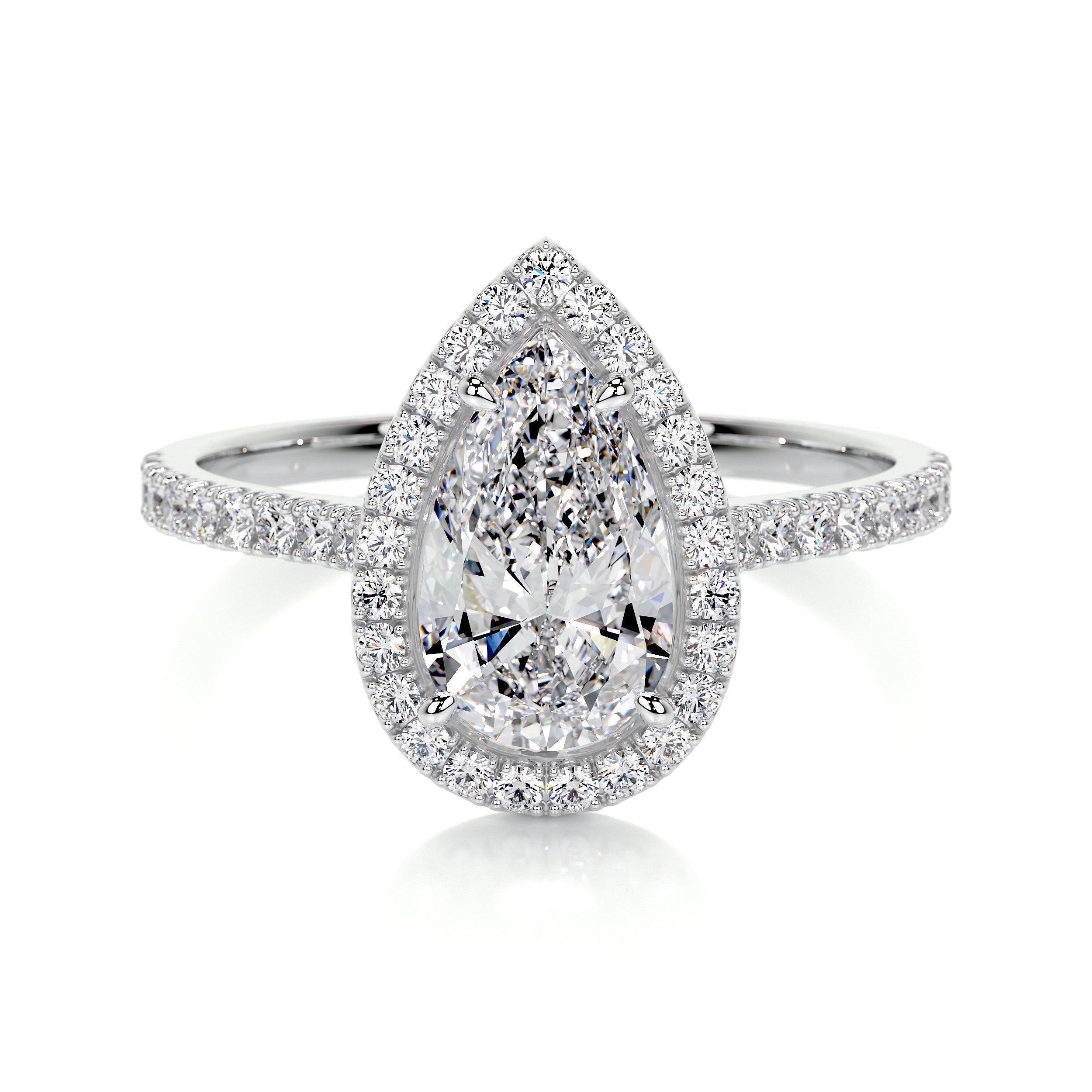 1.50 CT Pear Halo CVD F/VS2 Diamond Engagement Ring 1