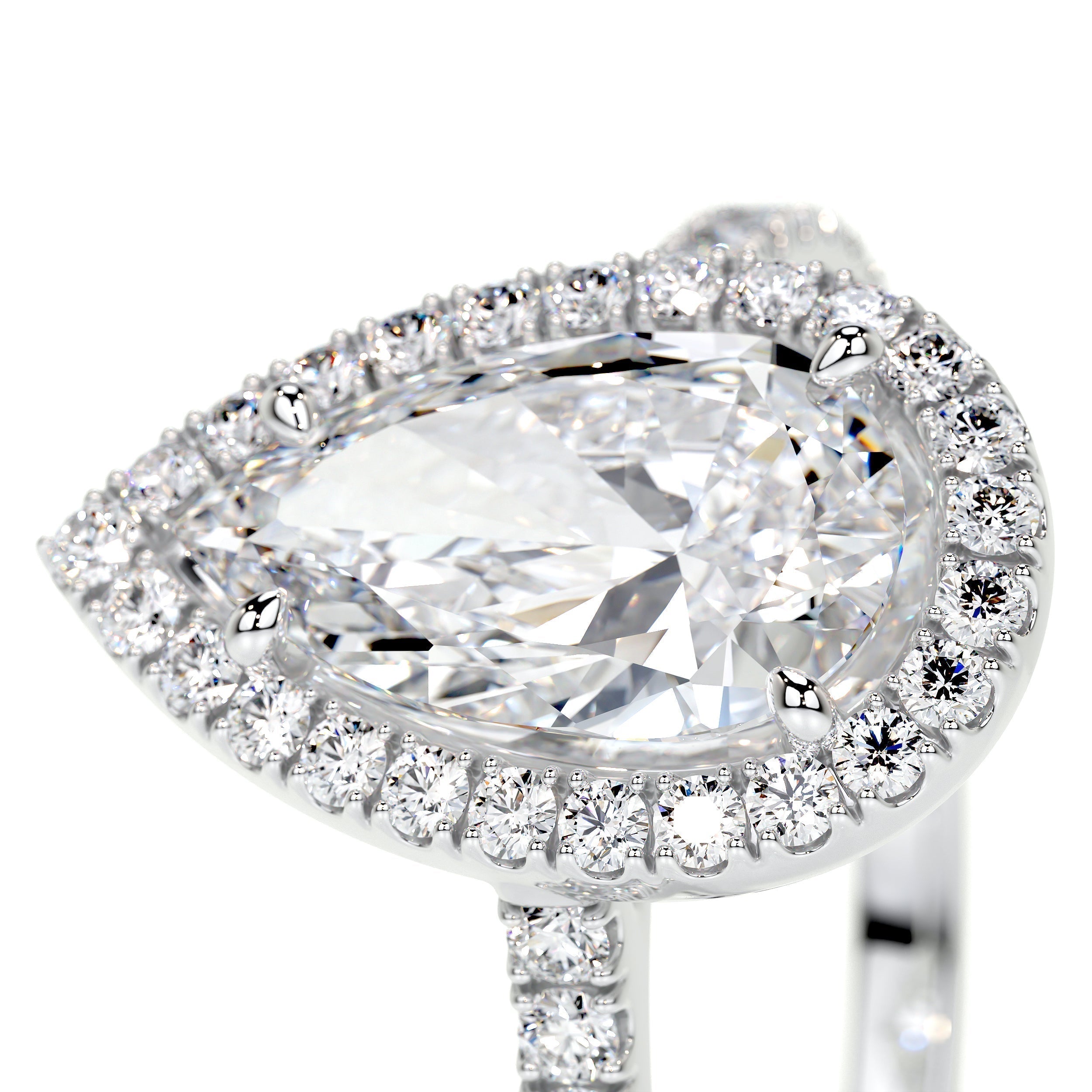 1.50 CT Pear Halo CVD F/VS2 Diamond Engagement Ring 5