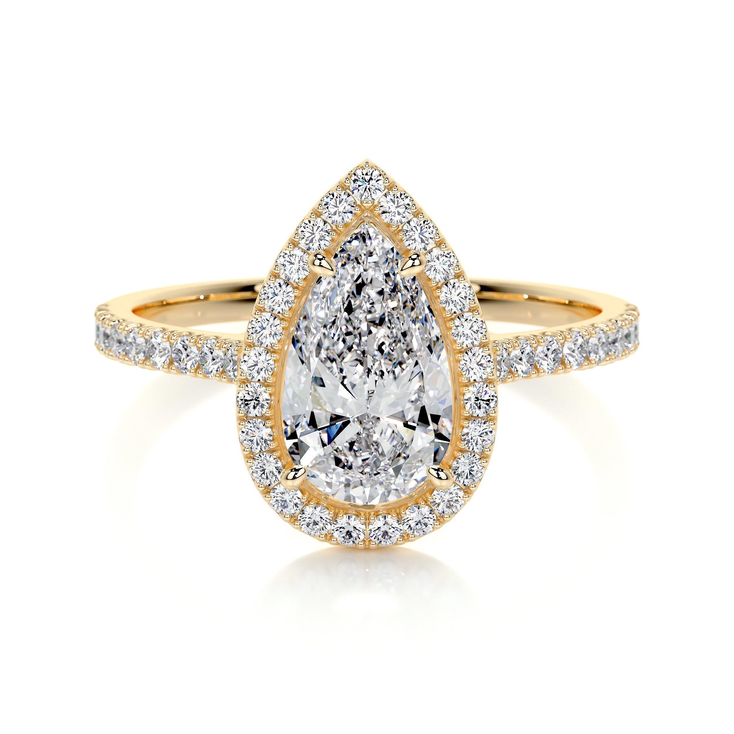 1.50 CT Pear Halo CVD F/VS2 Diamond Engagement Ring 8