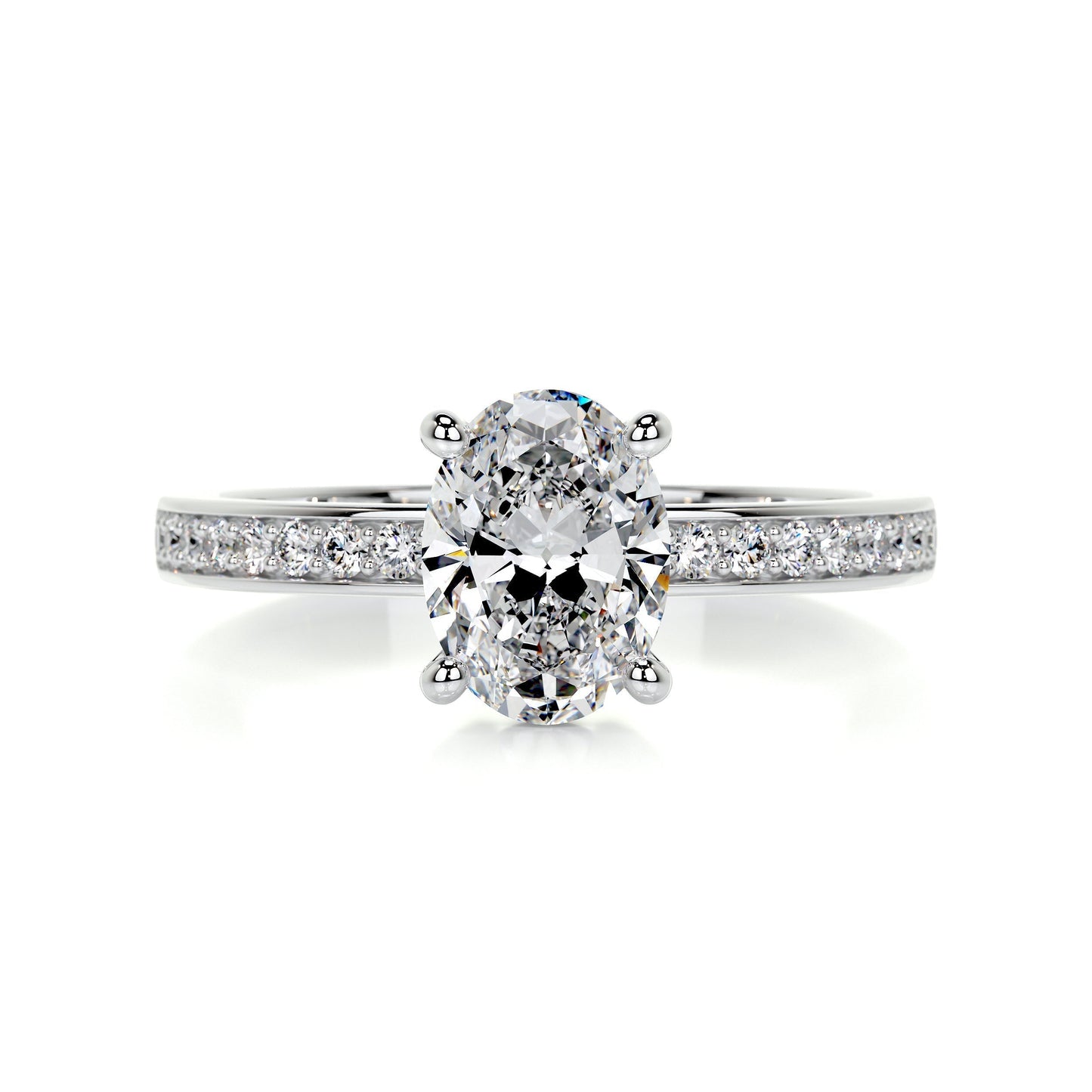 1.0 CT Oval Solitaire CVD F/SI1 Diamond Engagement Ring 1