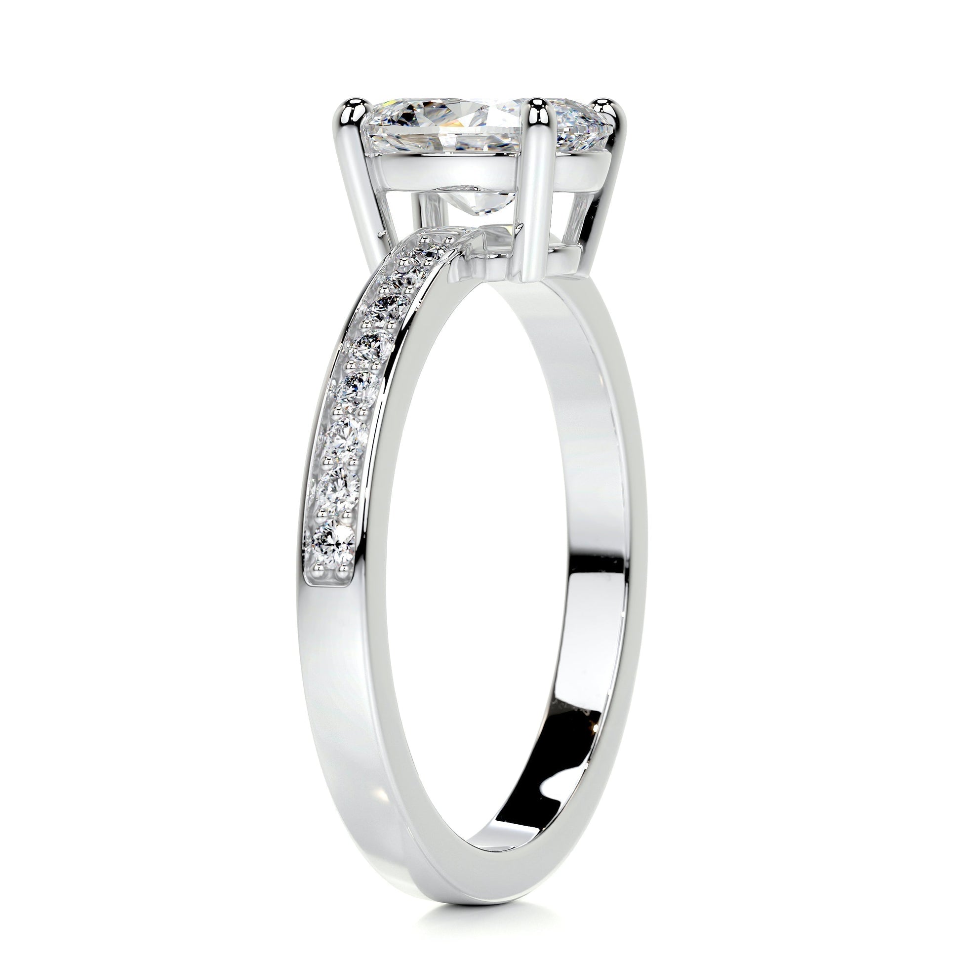 1.0 CT Oval Solitaire CVD F/SI1 Diamond Engagement Ring 8