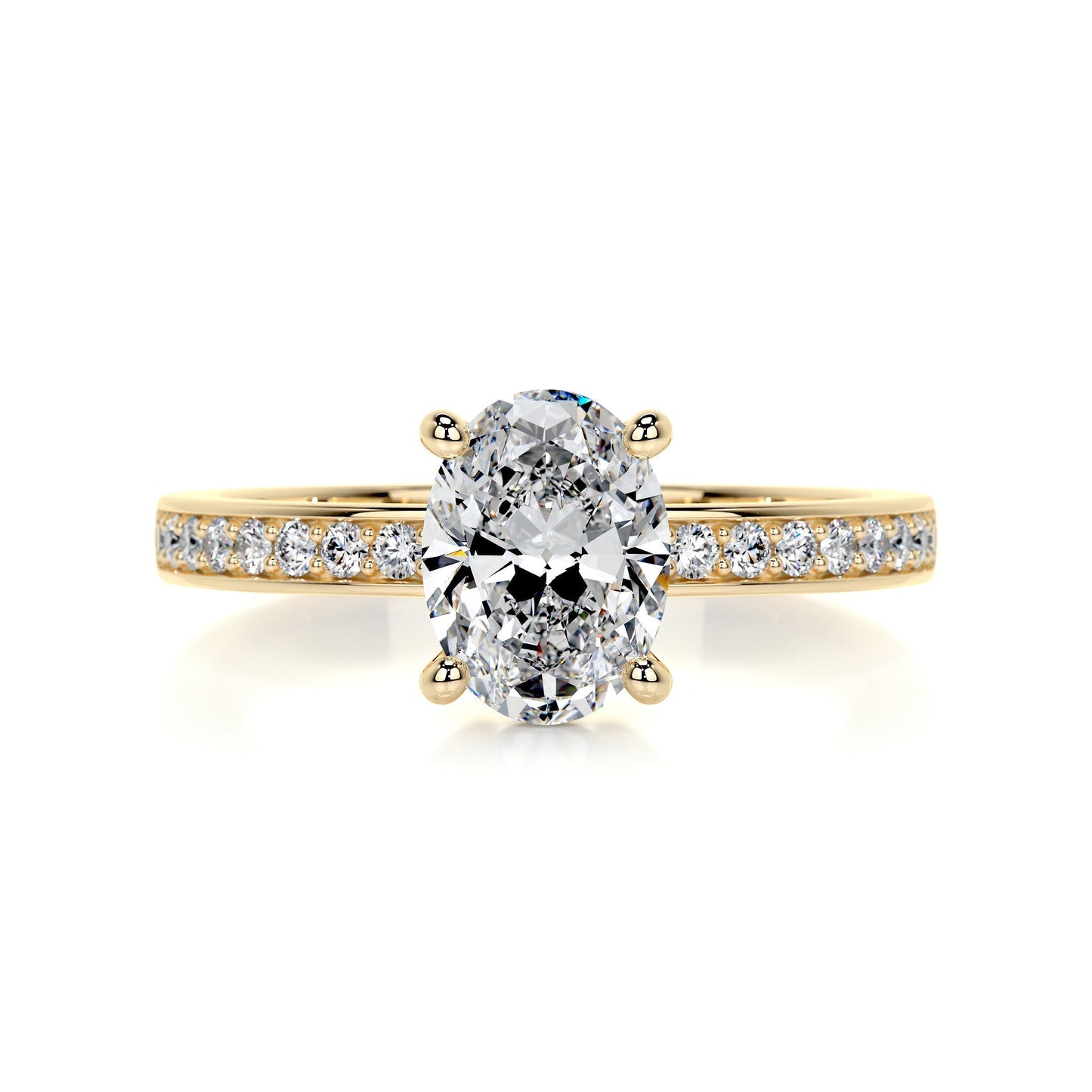 1.0 CT Oval Solitaire CVD F/SI1 Diamond Engagement Ring 7