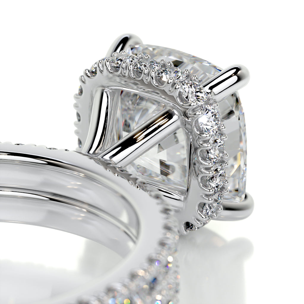 2.0 CT Cushion Hidden Halo CVD F/VS Diamond Bridal Set 5