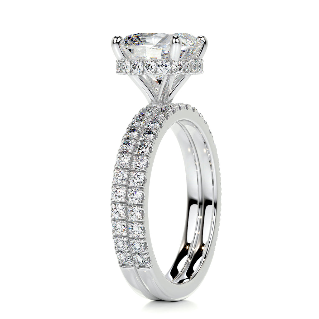 2.0 CT Cushion Hidden Halo CVD F/VS Diamond Bridal Set 7