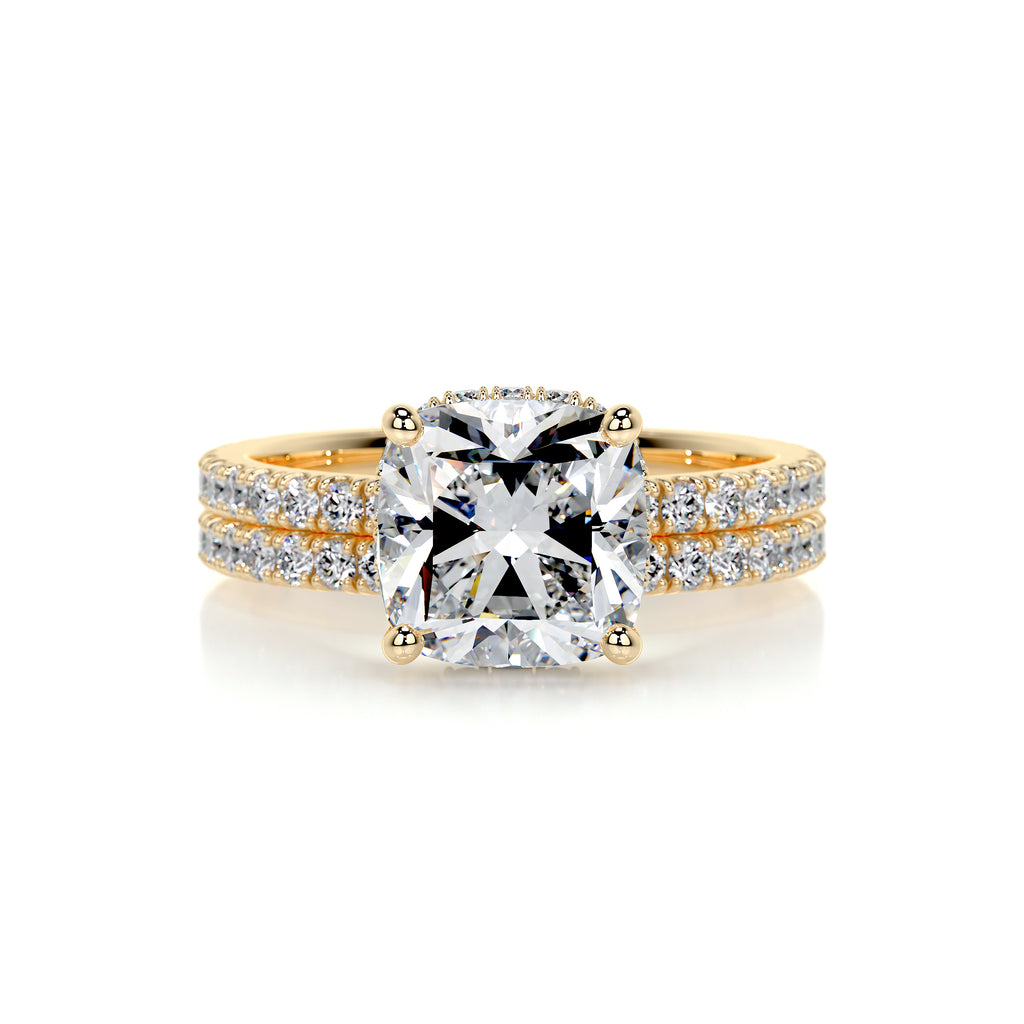 2.0 CT Cushion Hidden Halo CVD F/VS Diamond Bridal Set 8