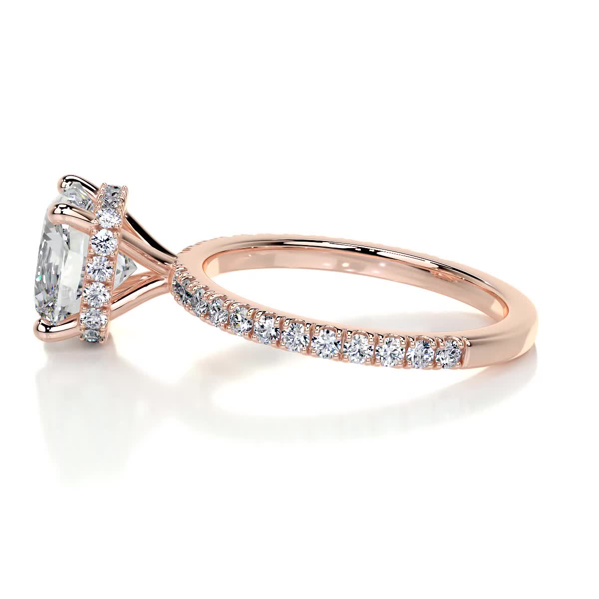 2.0 CT Cushion Hidden Halo CVD E/VS1 Diamond Engagement Ring 14