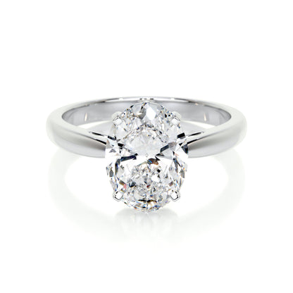 2.0 CT Oval Solitaire CVD G/VS2 Diamond Engagement Ring 1