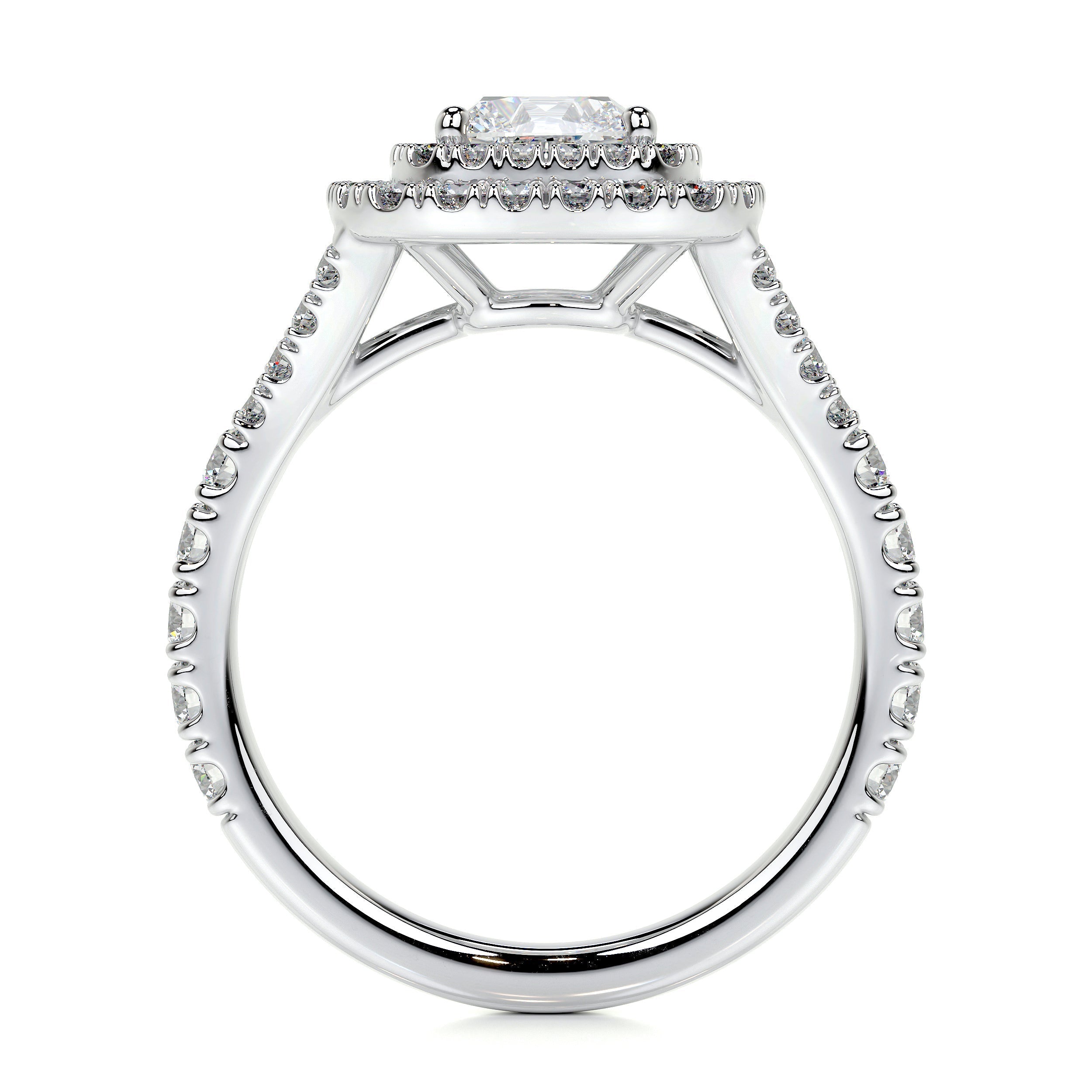 1.0 CT Cushion Double Halo CVD D/VS1 Diamond Engagement Ring 7