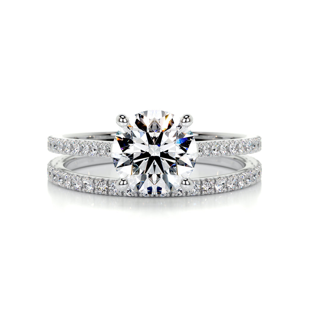 1.50 CT Round Solitaire CVD F/VS Diamond Bridal Ring Set 1