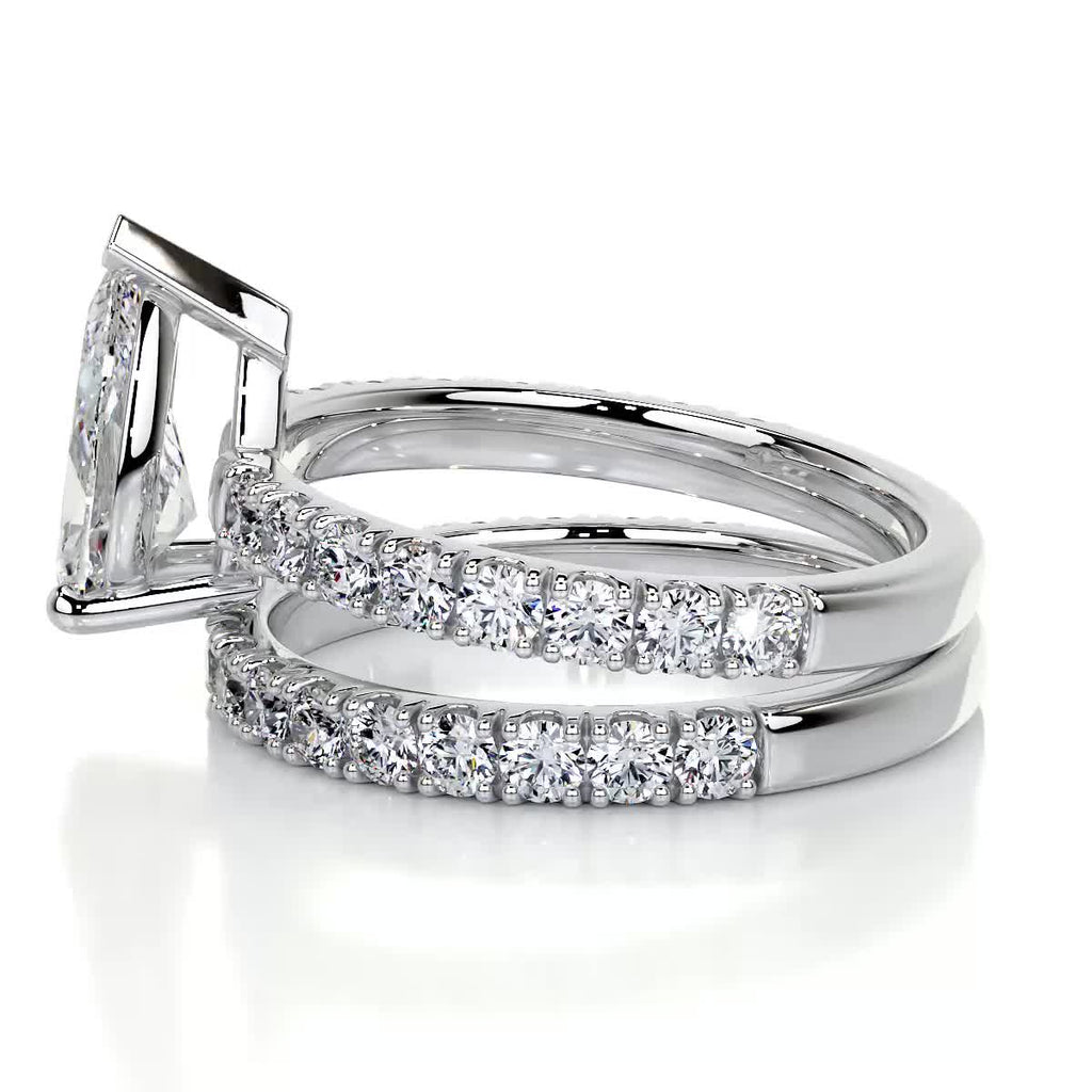 1.50 CT Pear Solitaire CVD F/VS Diamond Bridal Ring Set 5