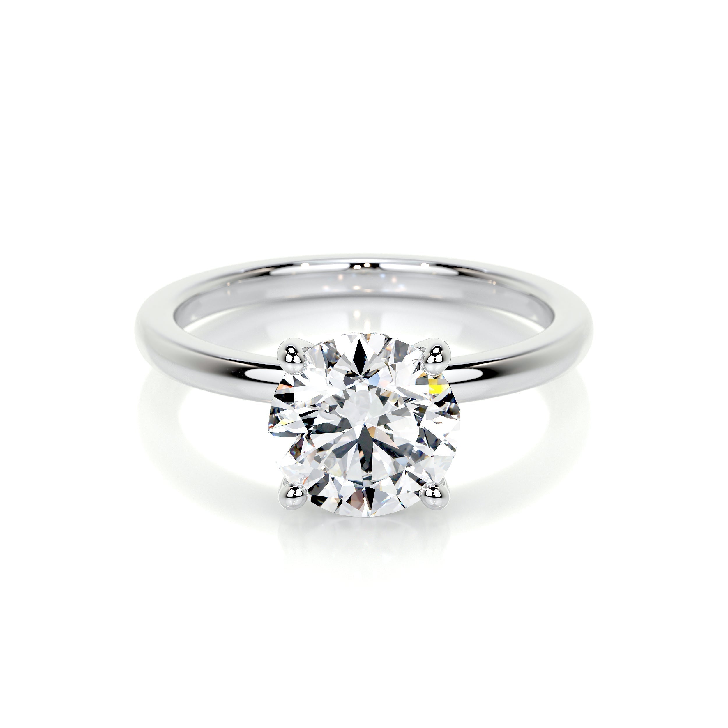 2.0 CT Round Hidden Halo CVD D/VS1 Diamond Engagement Ring 1