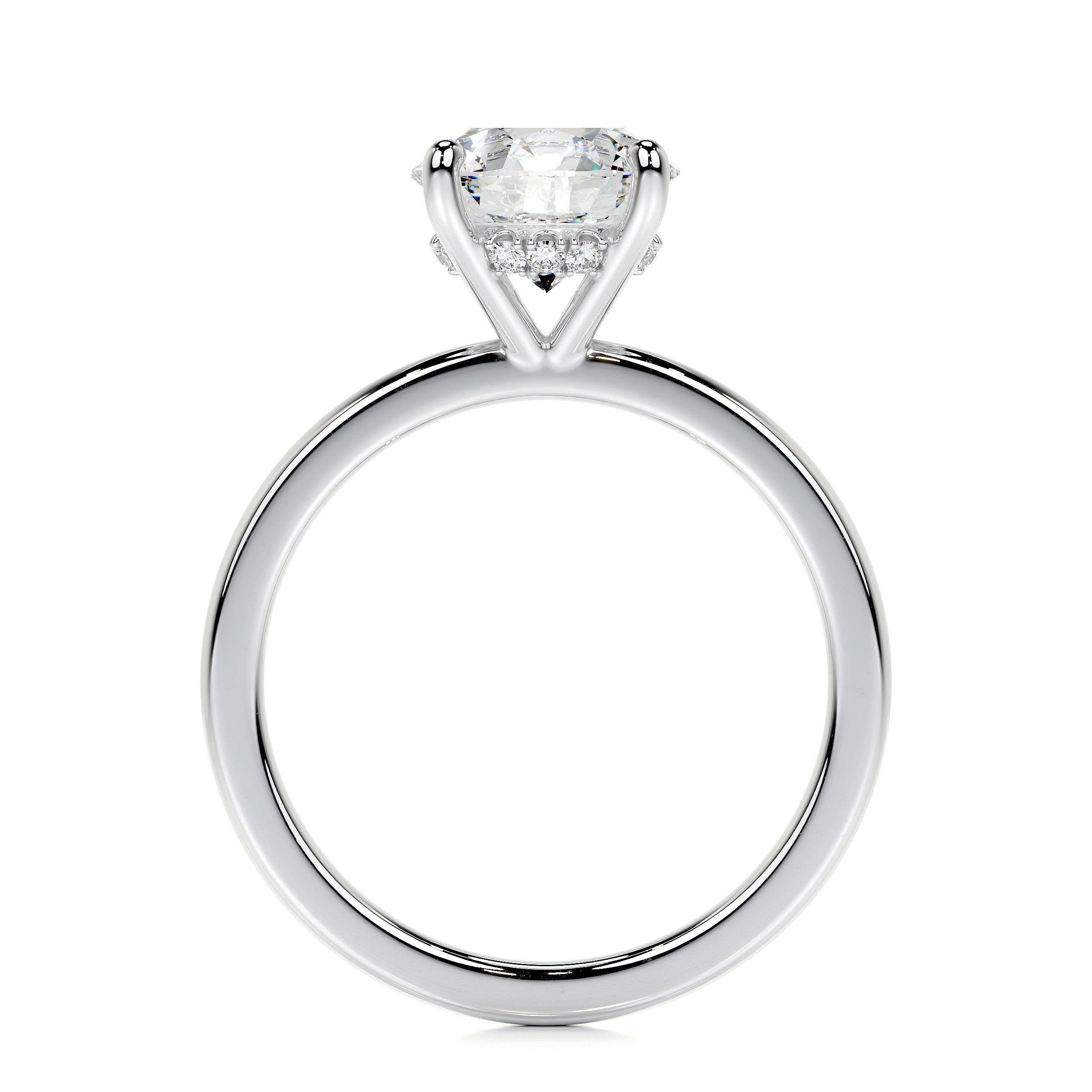 2.0 CT Round Hidden Halo CVD D/VS1 Diamond Engagement Ring 6