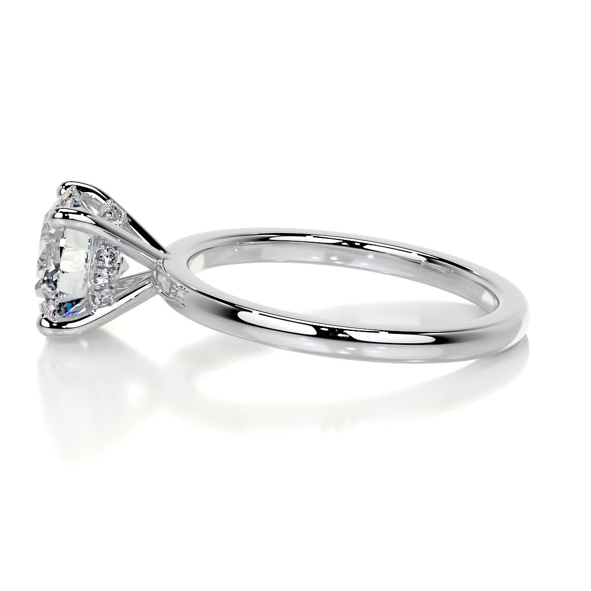 2.0 CT Round Hidden Halo CVD D/VS1 Diamond Engagement Ring 5