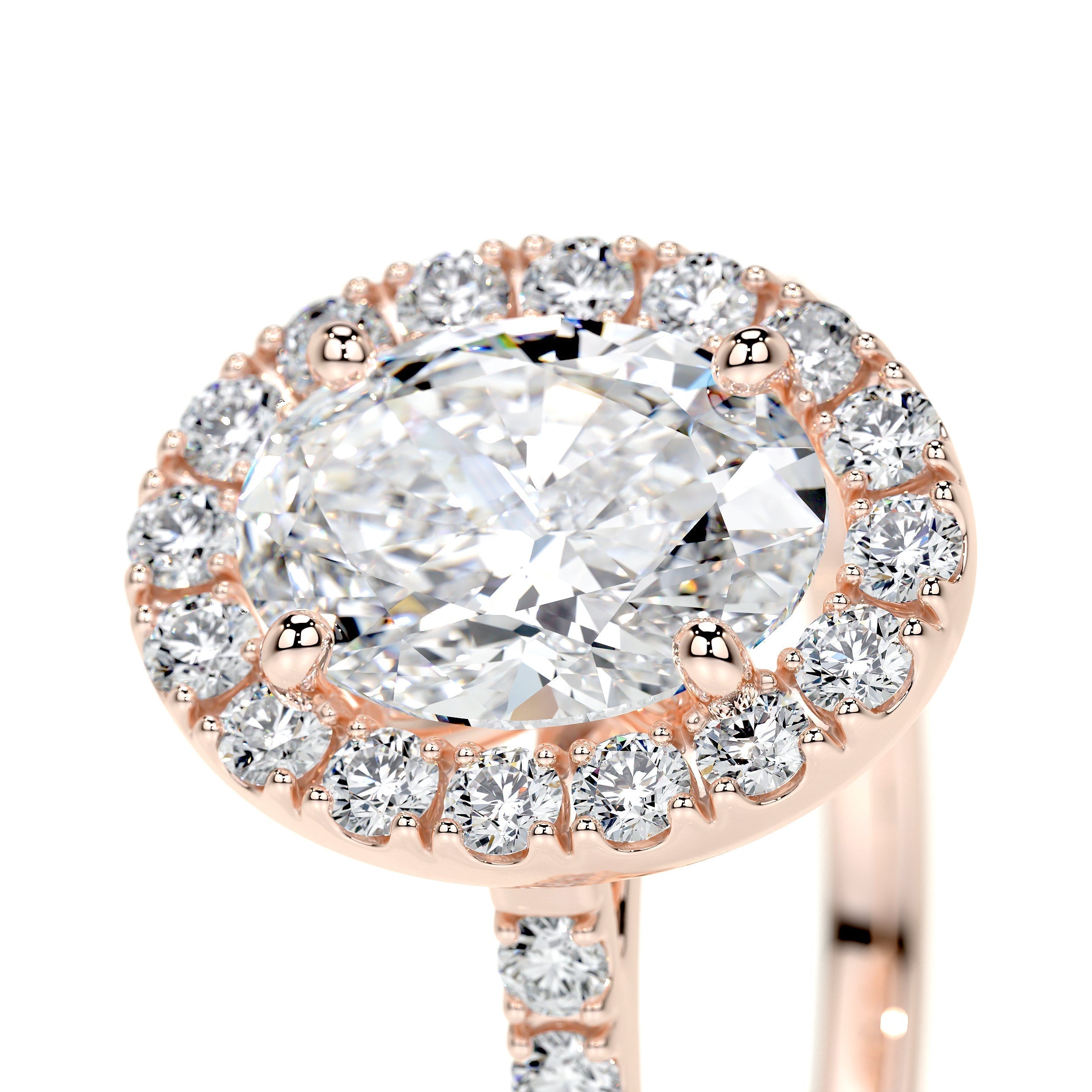 1.0 CT Oval Halo CVD F/VS2 Diamond Engagement Ring 13