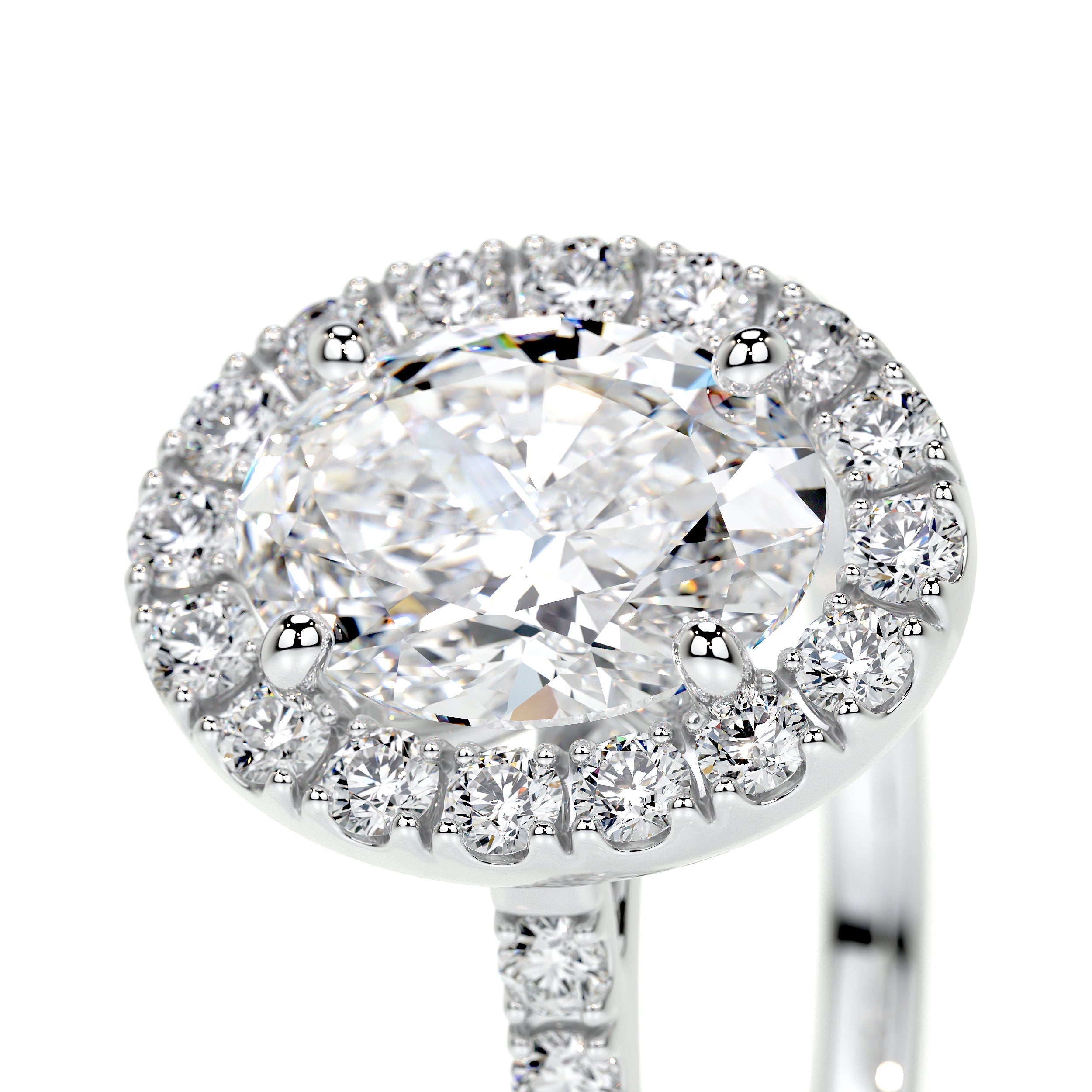 1.0 CT Oval Halo CVD F/VS2 Diamond Engagement Ring 3