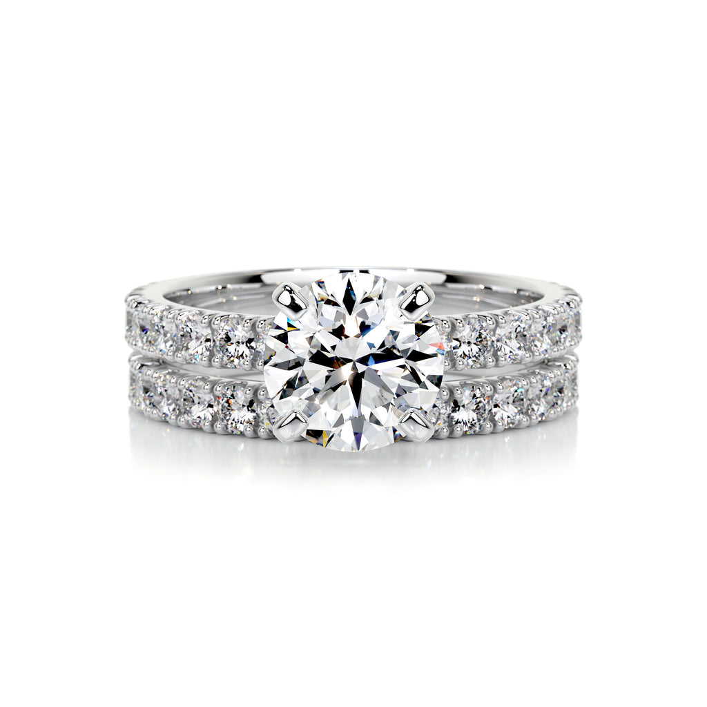 1.50 CT Round Solitaire CVD F/VS Diamond Bridal Ring Set 1