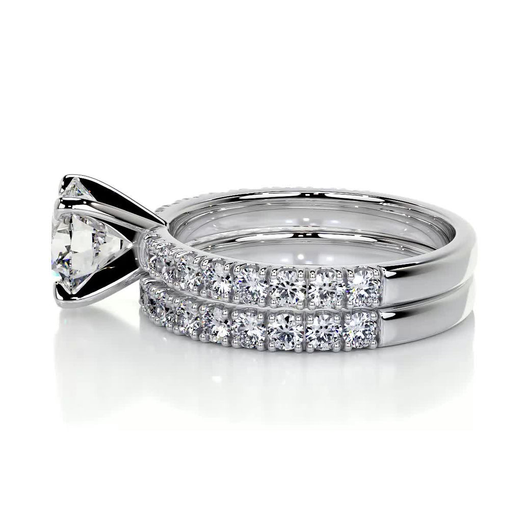 1.50 CT Round Solitaire CVD F/VS Diamond Bridal Ring Set 6