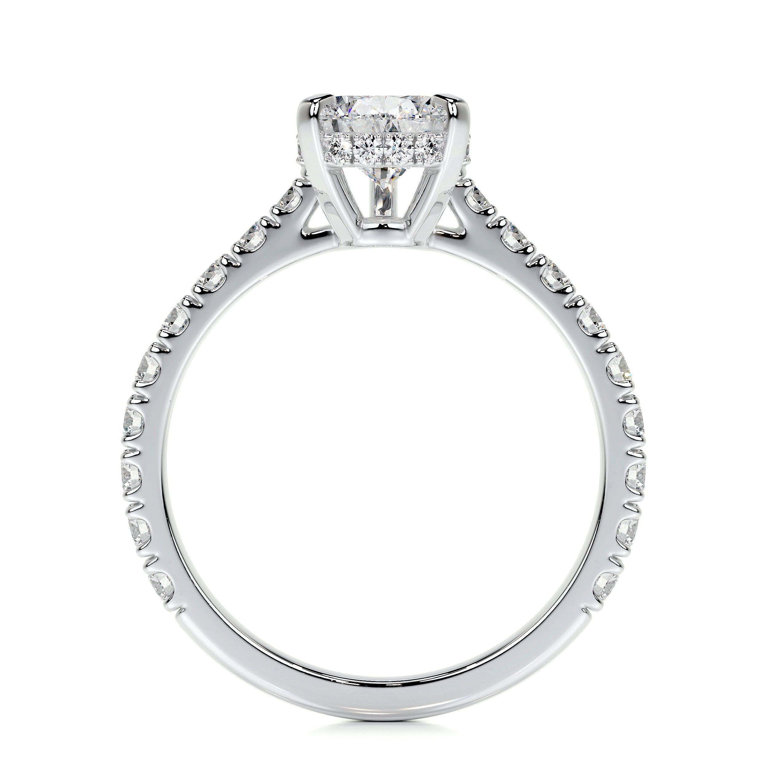 1.50 CT Pear Hidden Halo CVD E/VS2 Diamond Engagement Ring 7