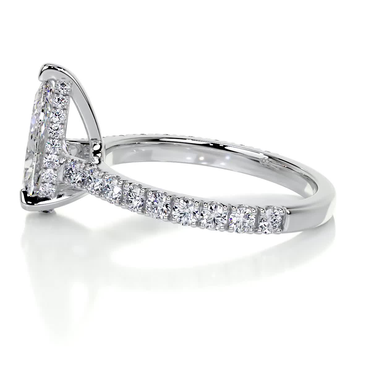 1.50 CT Pear Hidden Halo CVD E/VS2 Diamond Engagement Ring 6