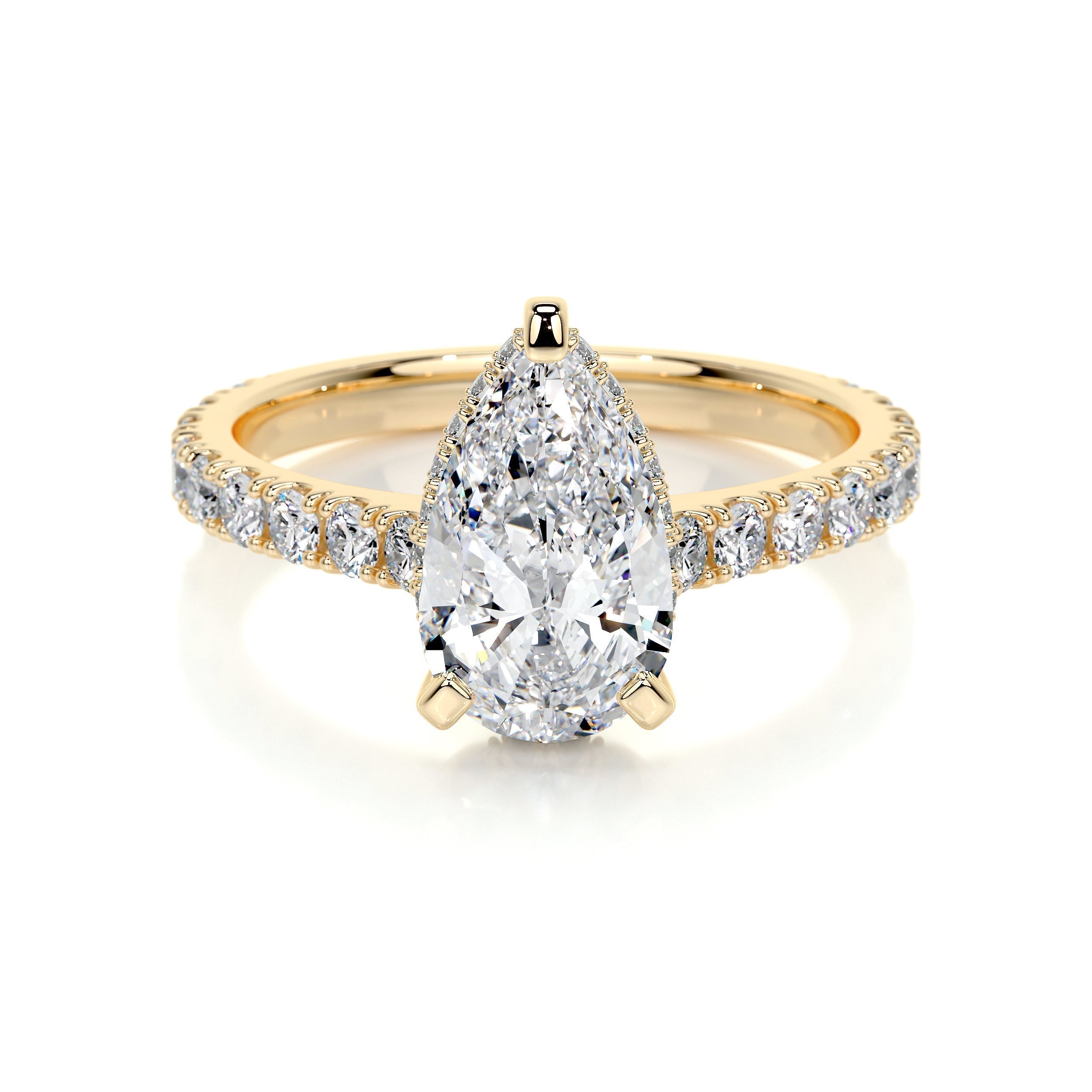 1.50 CT Pear Hidden Halo CVD E/VS2 Diamond Engagement Ring 13