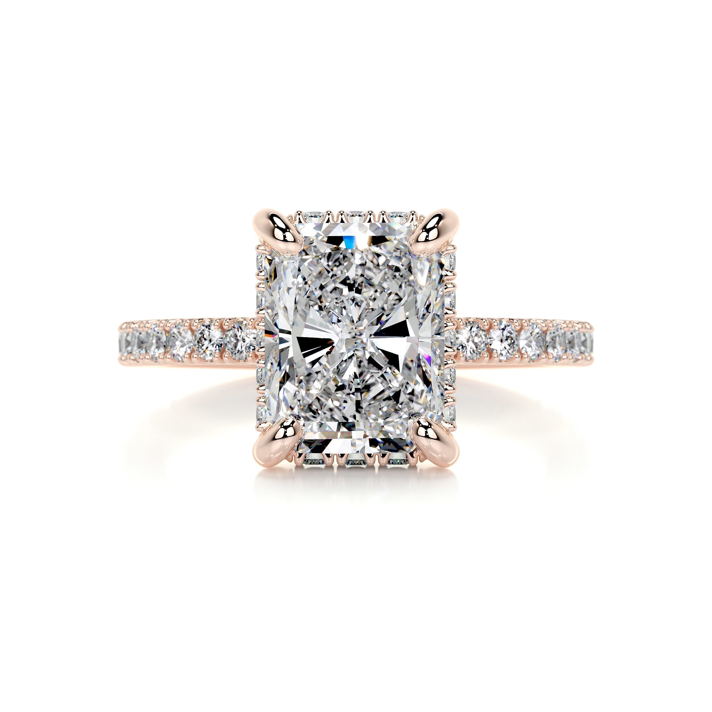 2.0 CT Radiant Hidden Halo CVD E/VS2 Diamond Engagement Ring 8