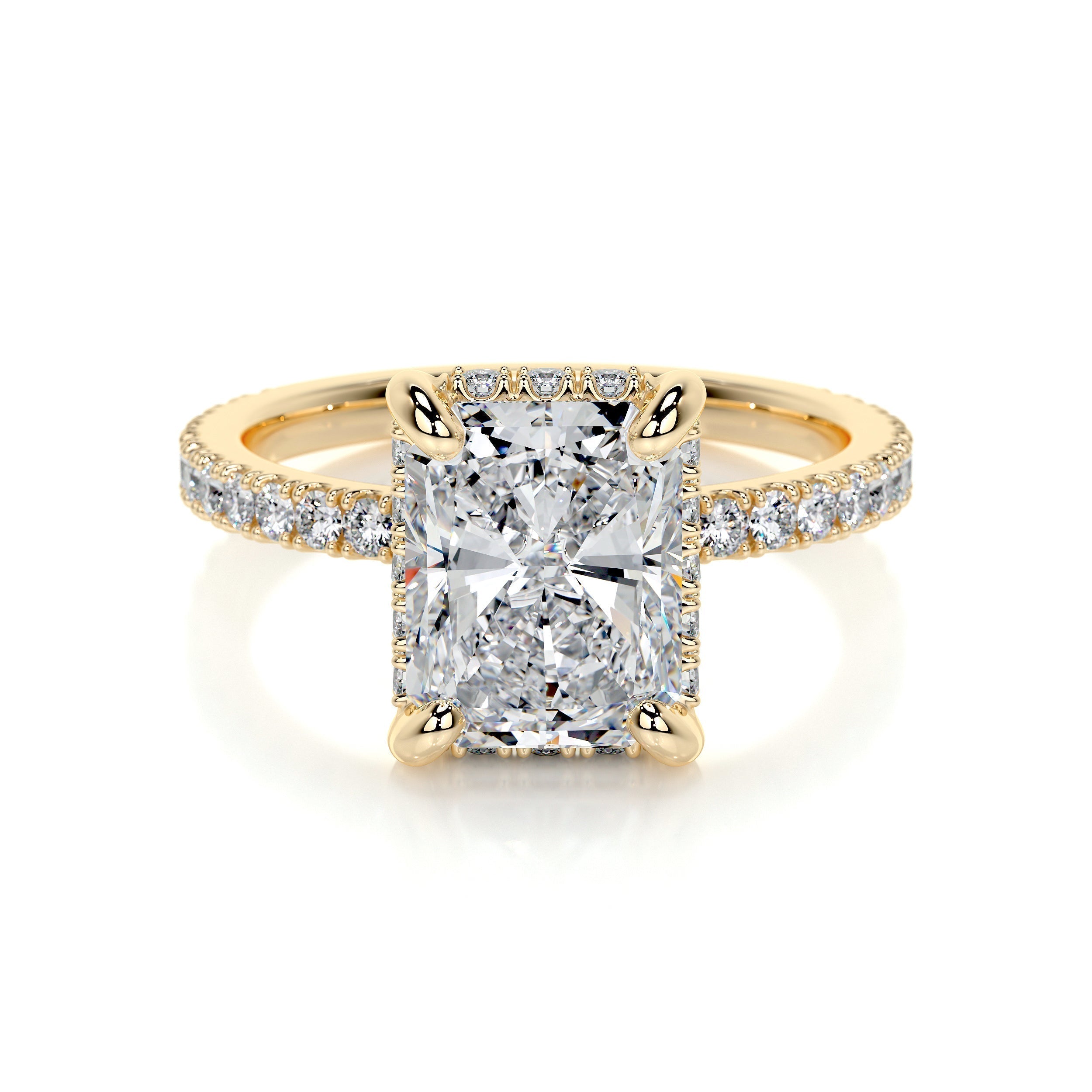 2.0 CT Radiant Hidden Halo CVD E/VS2 Diamond Engagement Ring 7