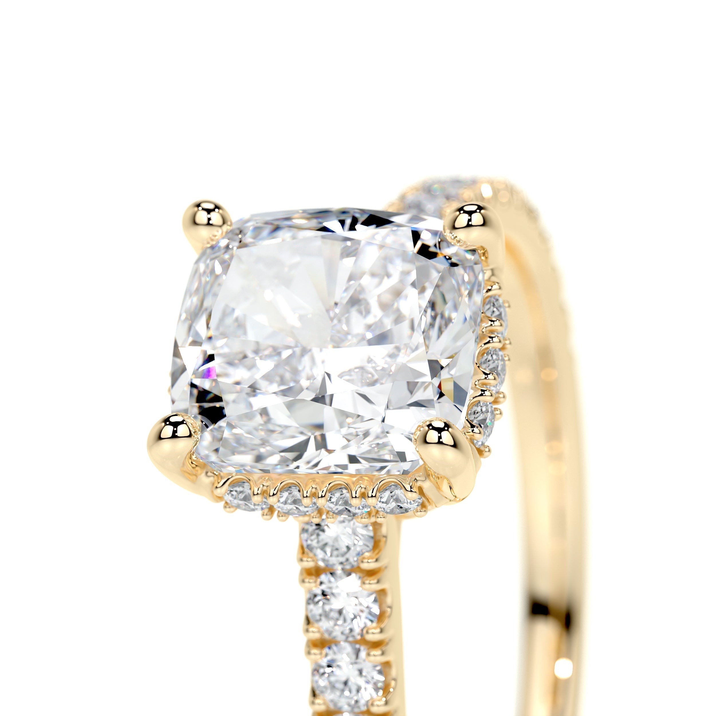 1.50 CT Cushion Hidden Halo CVD E/VS2 Diamond Engagement Ring 8