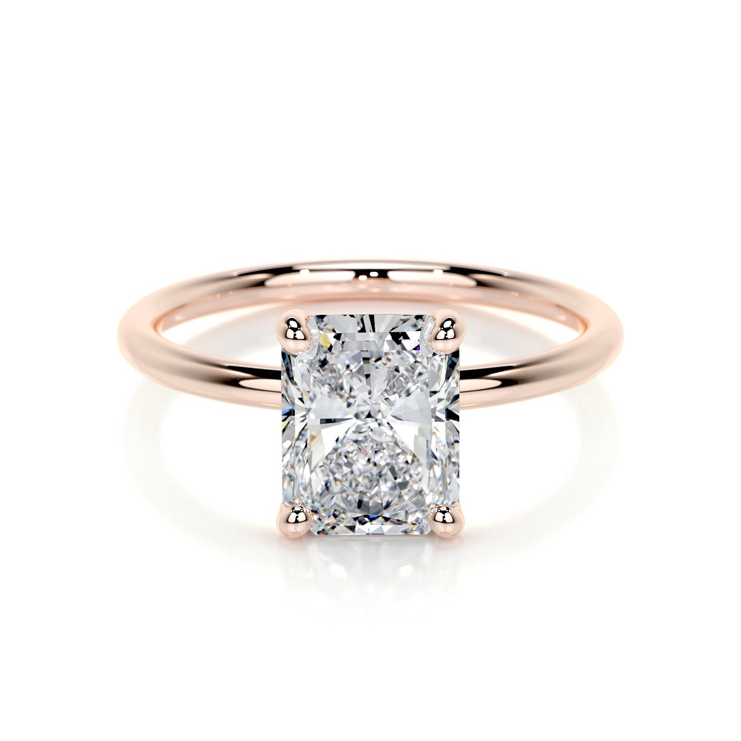 2.0 CT Radiant Solitaire CVD E/VS2 Diamond Engagement Ring 11